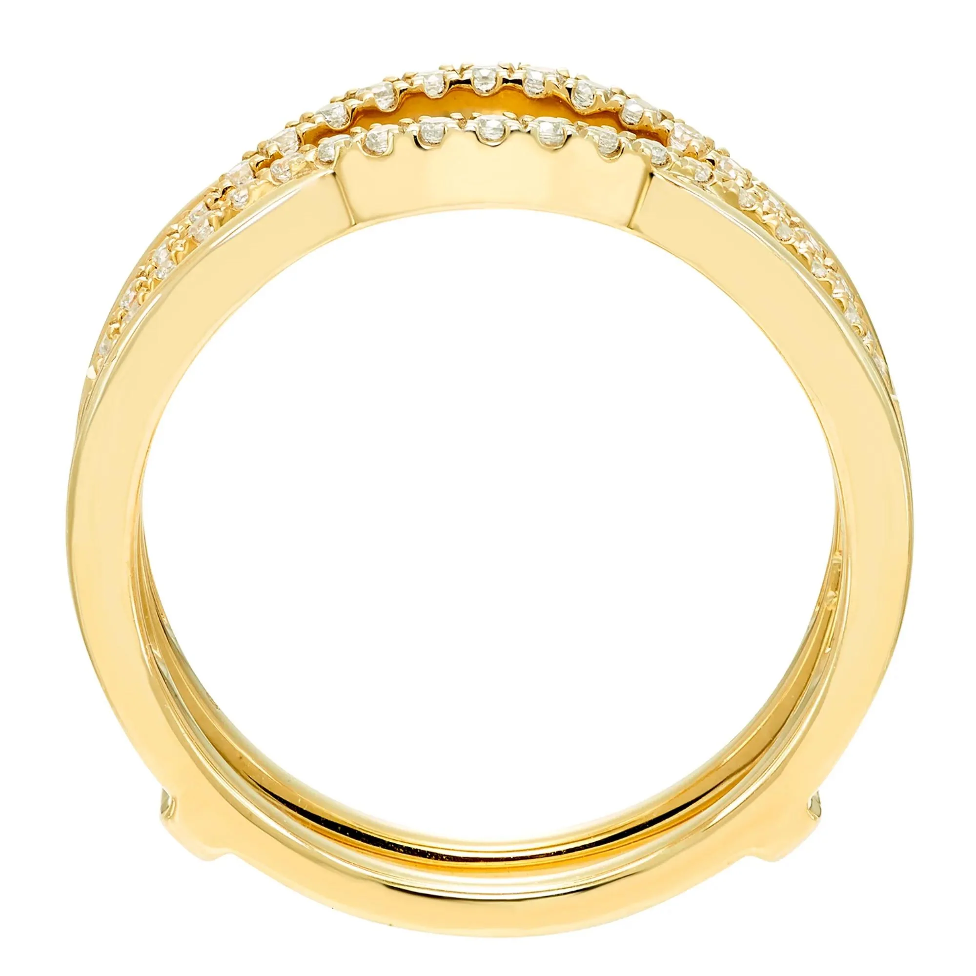 1/4 CT. Tw. Diamond Contoured Ring Insert 10K Yellow Gold Size 8 - Image 2