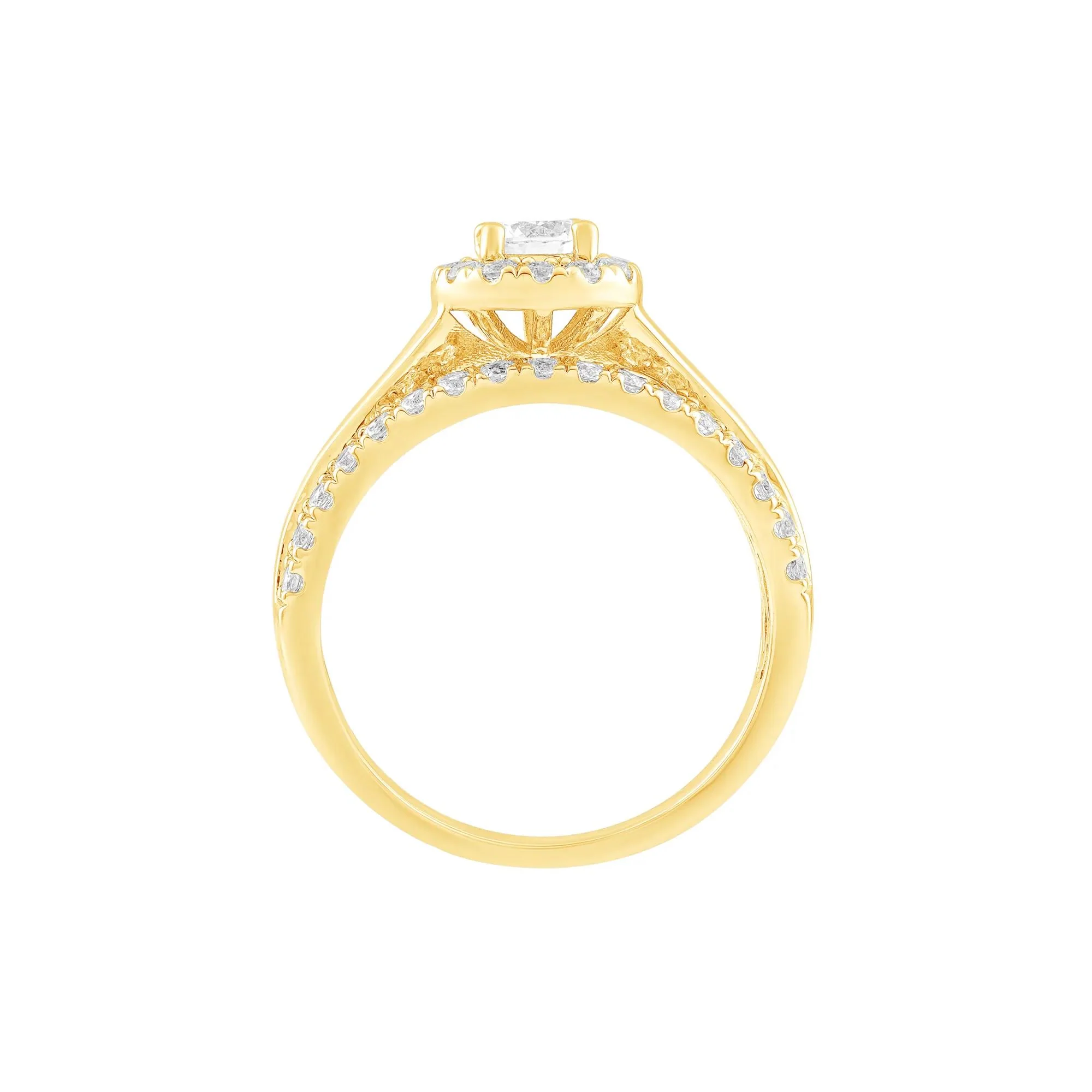 1 CT. Tw. Diamond Engagement Ring 14K Yellow Gold Size 7 - Image 2