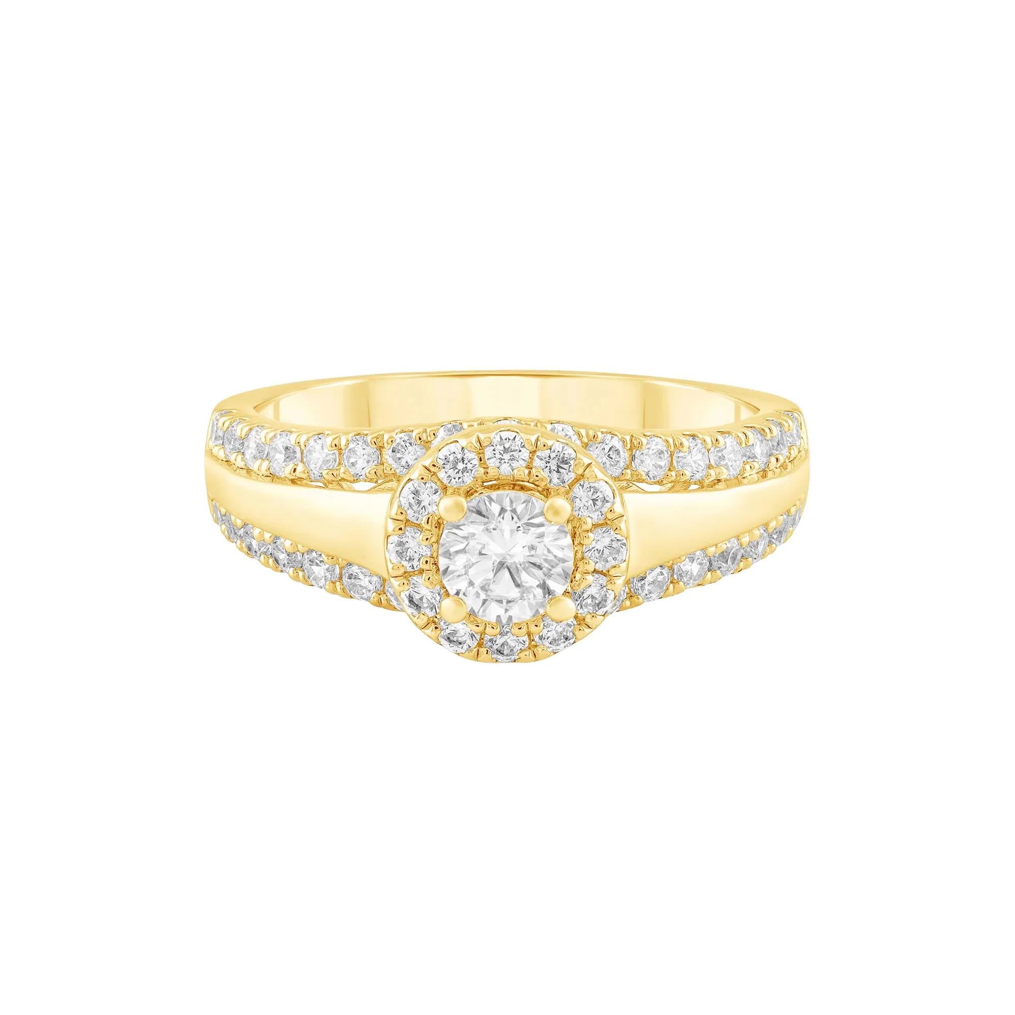1 CT. Tw. Diamond Engagement Ring 14K Yellow Gold Size 8