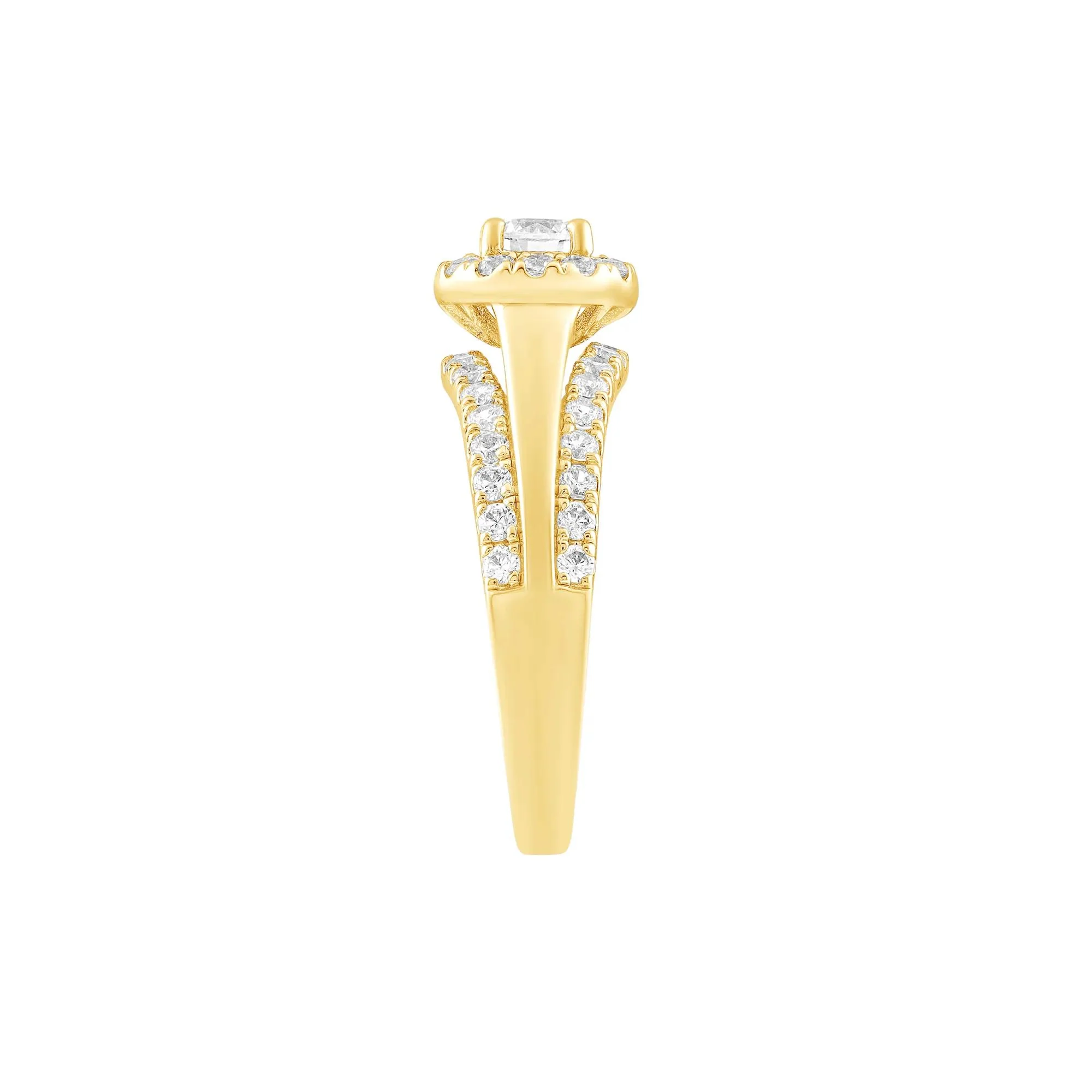 1 CT. Tw. Diamond Engagement Ring 14K Yellow Gold Size 8 - Image 3