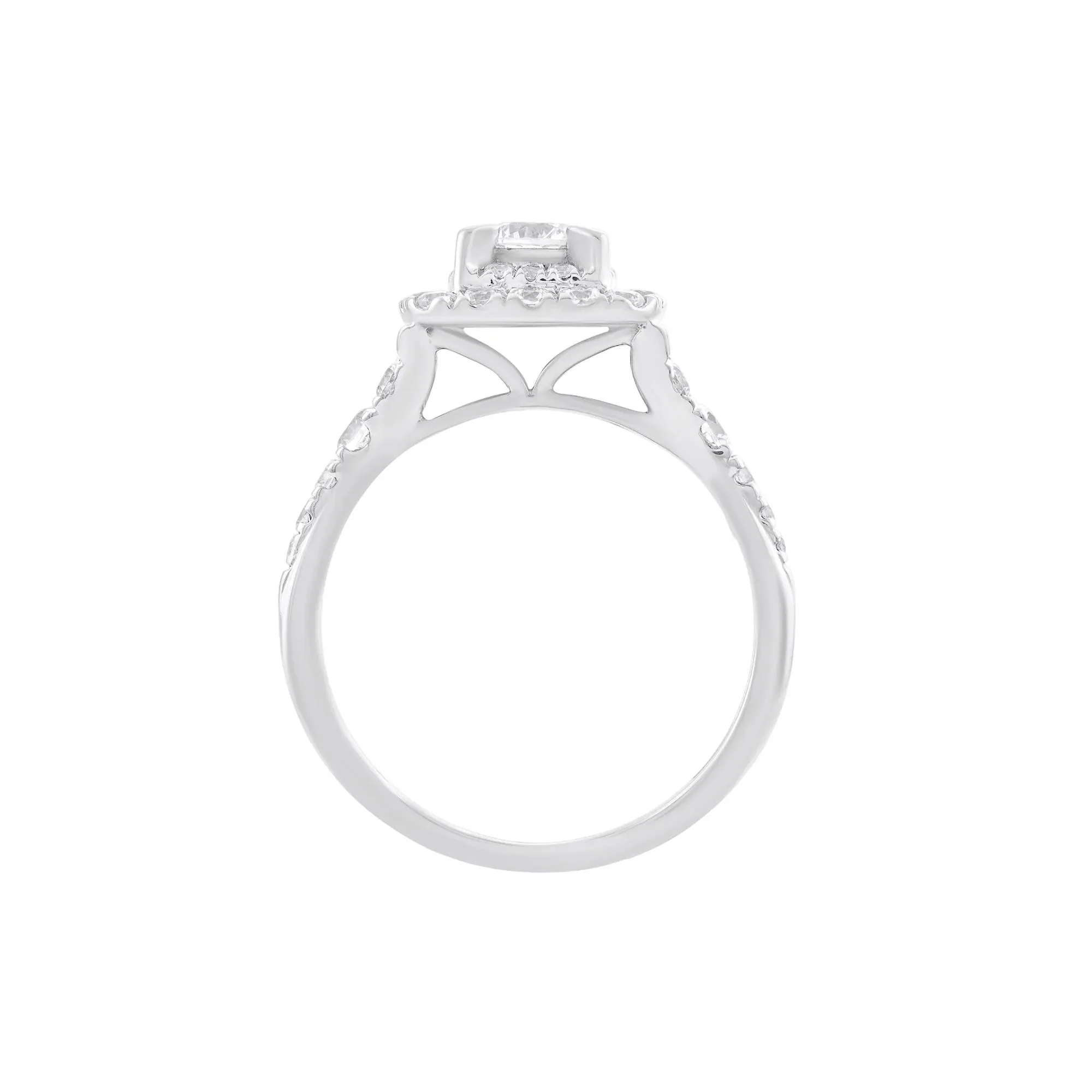 1 CT. Tw. Diamond Engagement Ring 14K White Gold Size 6.5 - Image 2
