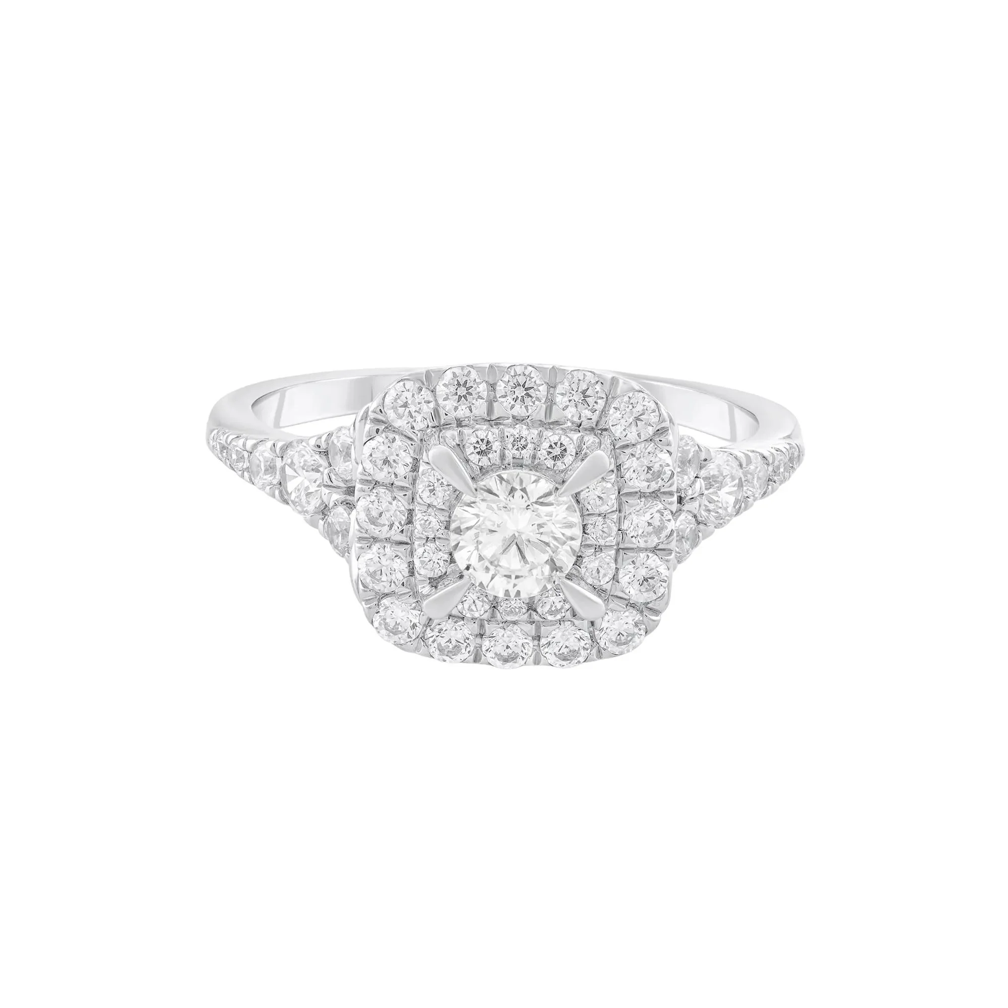 1 CT. Tw. Diamond Engagement Ring 14K White Gold Size 9