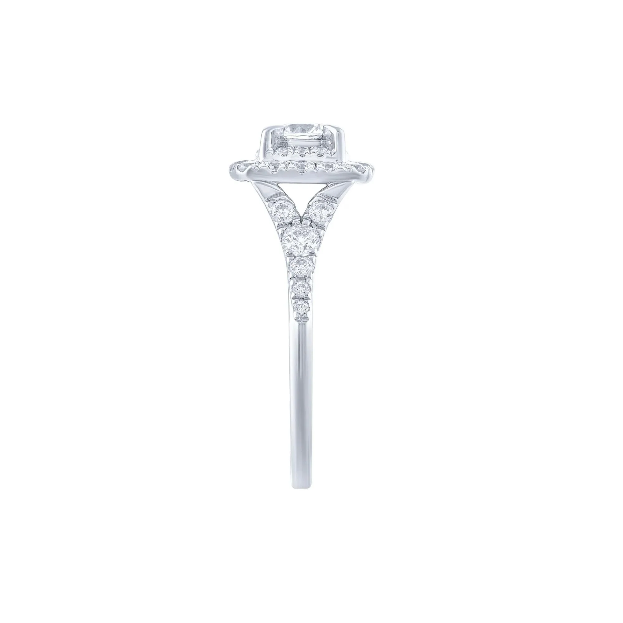 1 CT. Tw. Diamond Engagement Ring 14K White Gold Size 9 - Image 3