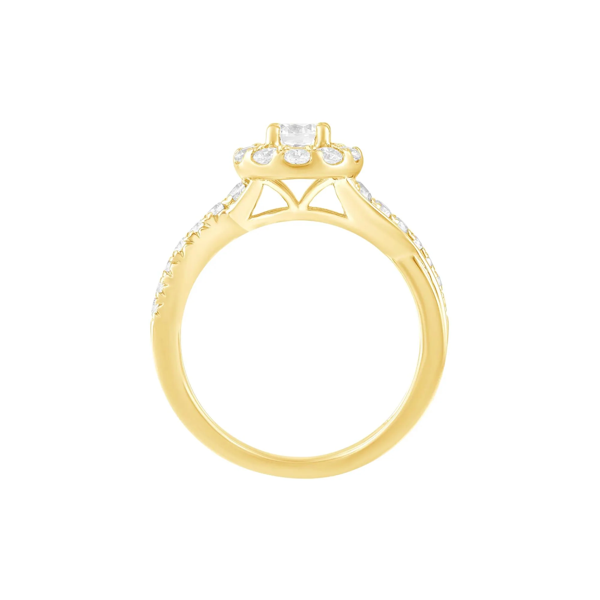 1 CT. Tw. Diamond Engagement Ring 14K Yellow Gold Size 9 - Image 2