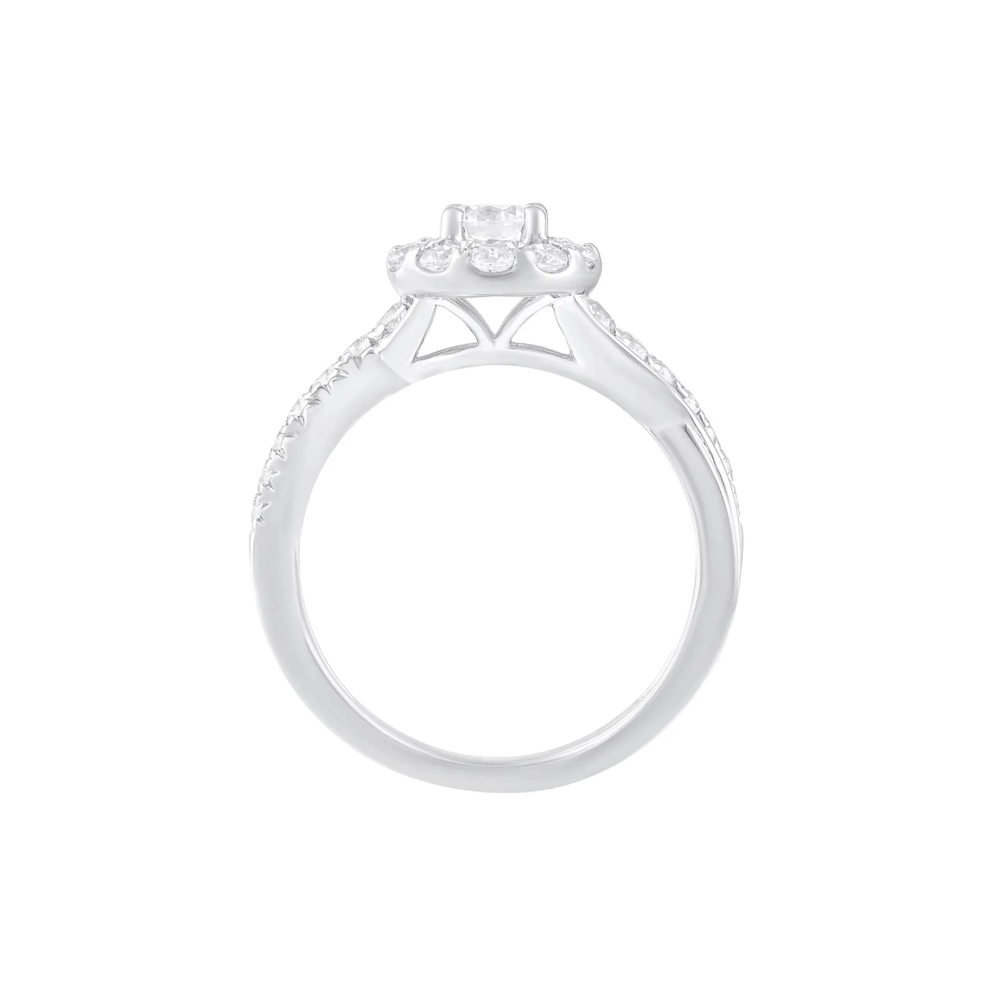 1 CT. Tw. Diamond Engagement Ring 14K White Gold Size 7.5 - Image 2