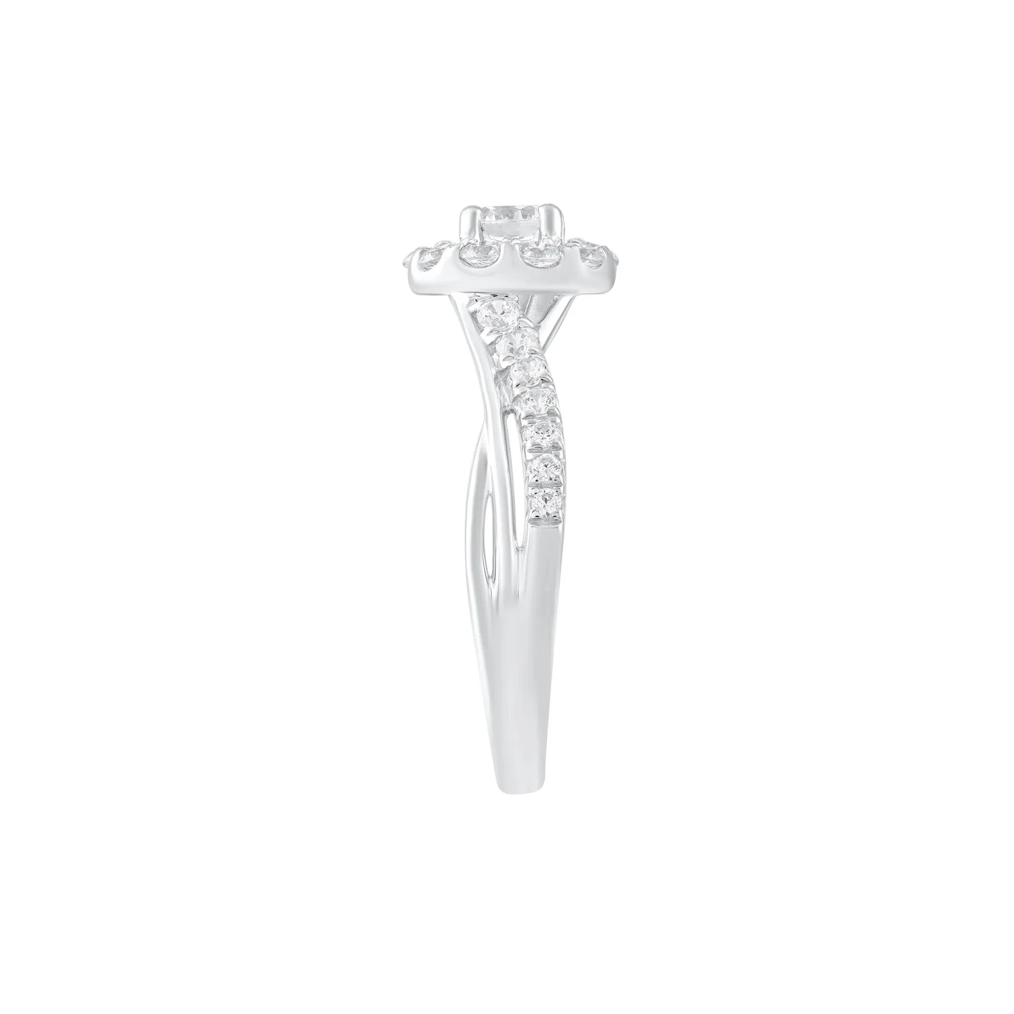 1 CT. Tw. Diamond Engagement Ring 14K White Gold Size 9 - Image 3