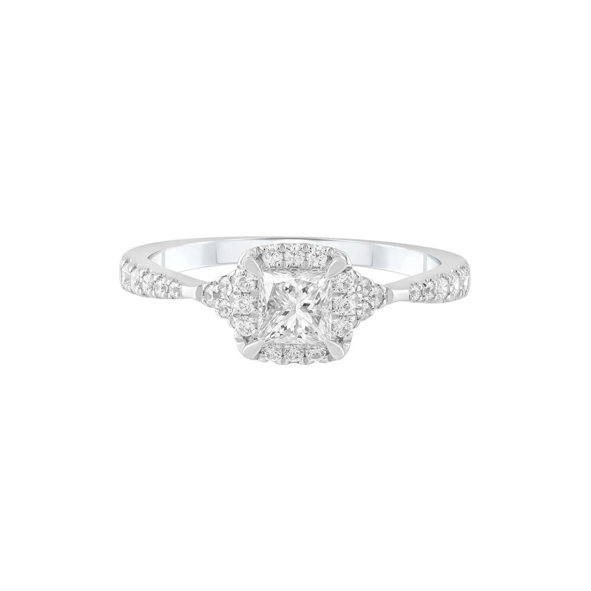 3/4 CT. Tw. Diamond Engagement Ring Platinum White Size 6