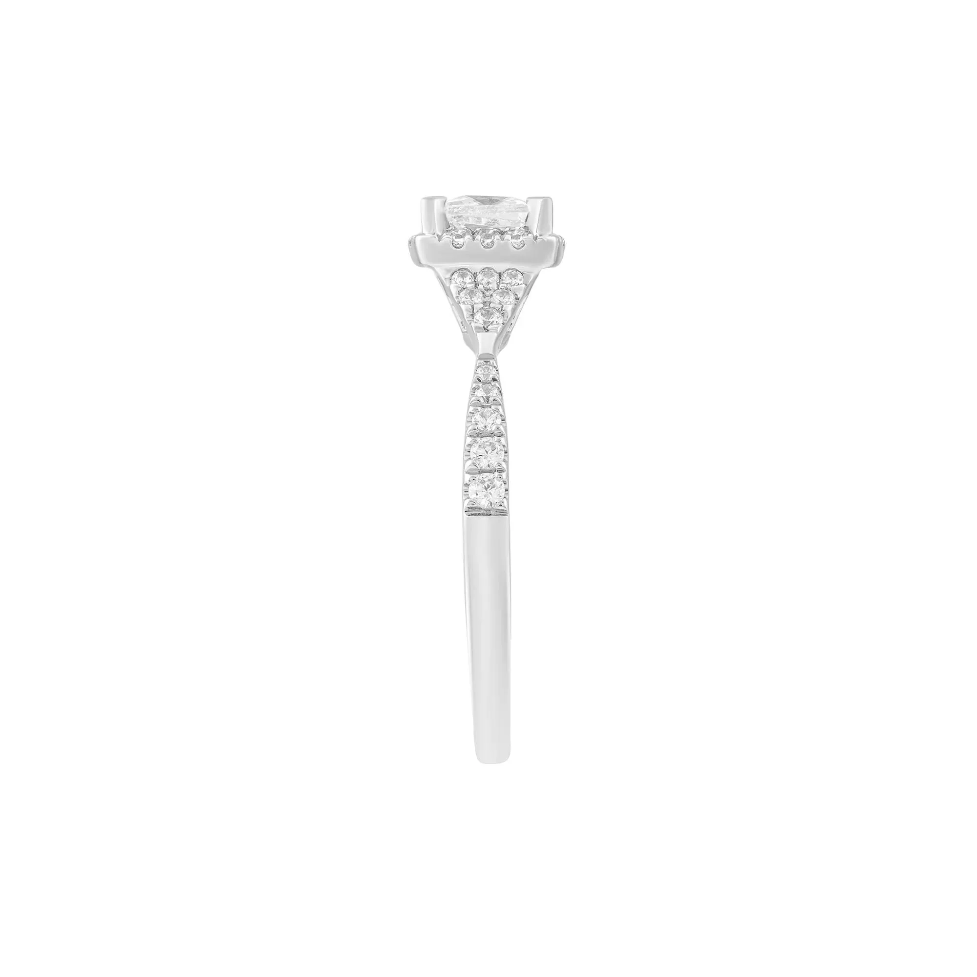 3/4 CT. Tw. Diamond Engagement Ring Platinum White Size 7.5 - Image 3