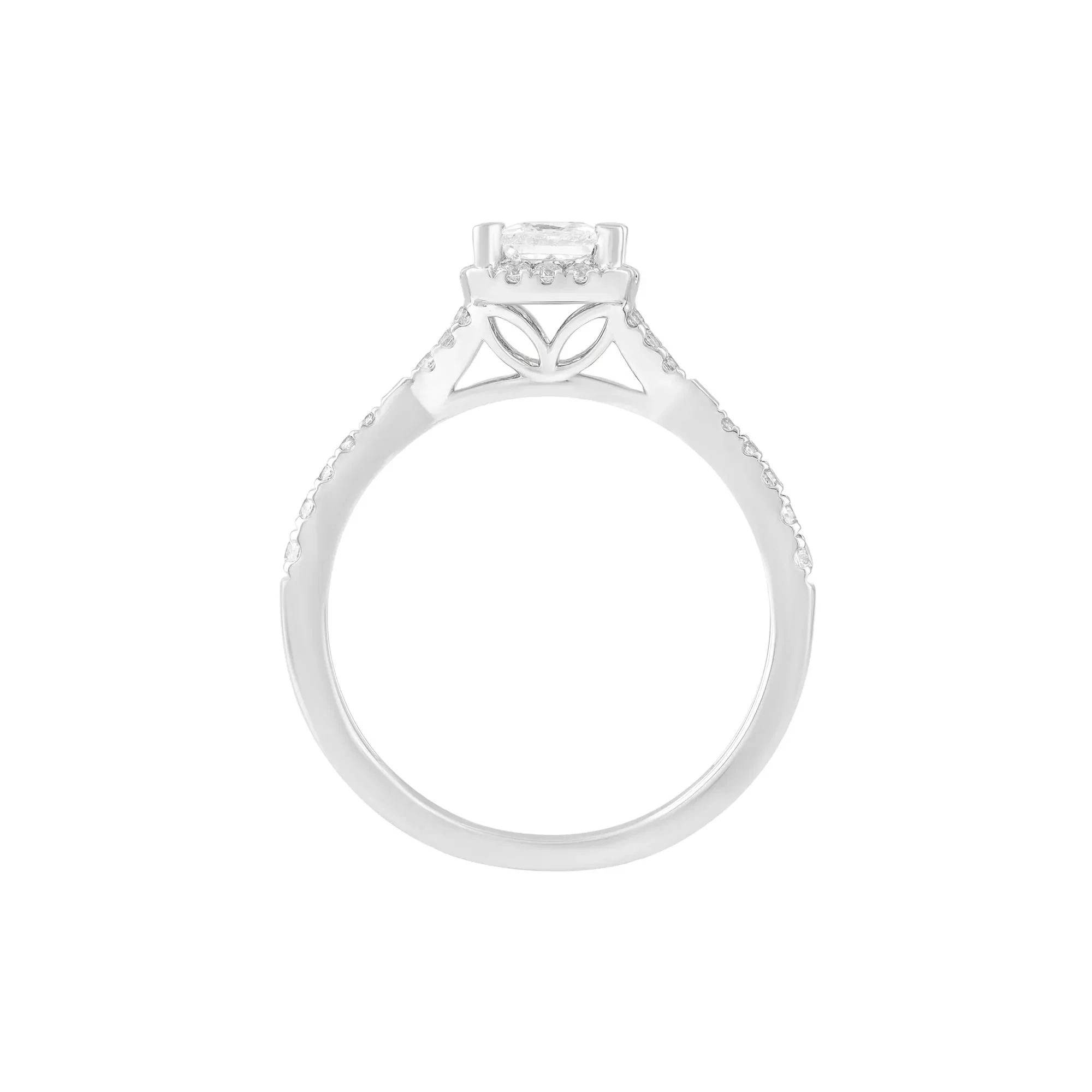 3/4 CT. Tw. Diamond Engagement Ring Platinum White Size 8 - Image 2