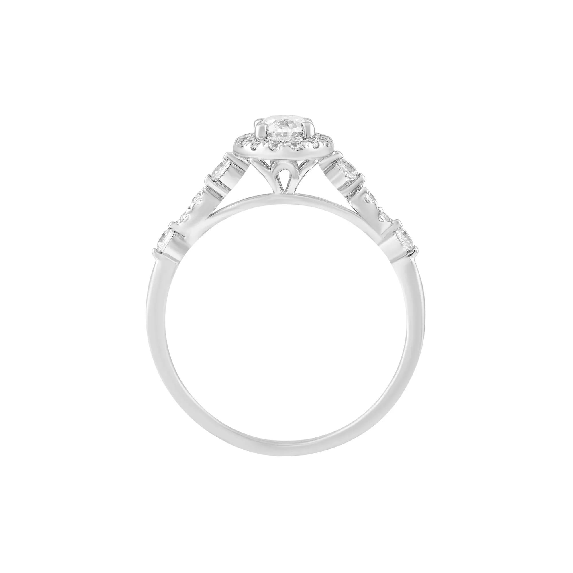 3/4 CT. Tw. Diamond Engagement Ring Platinum White Size 8 - Image 2