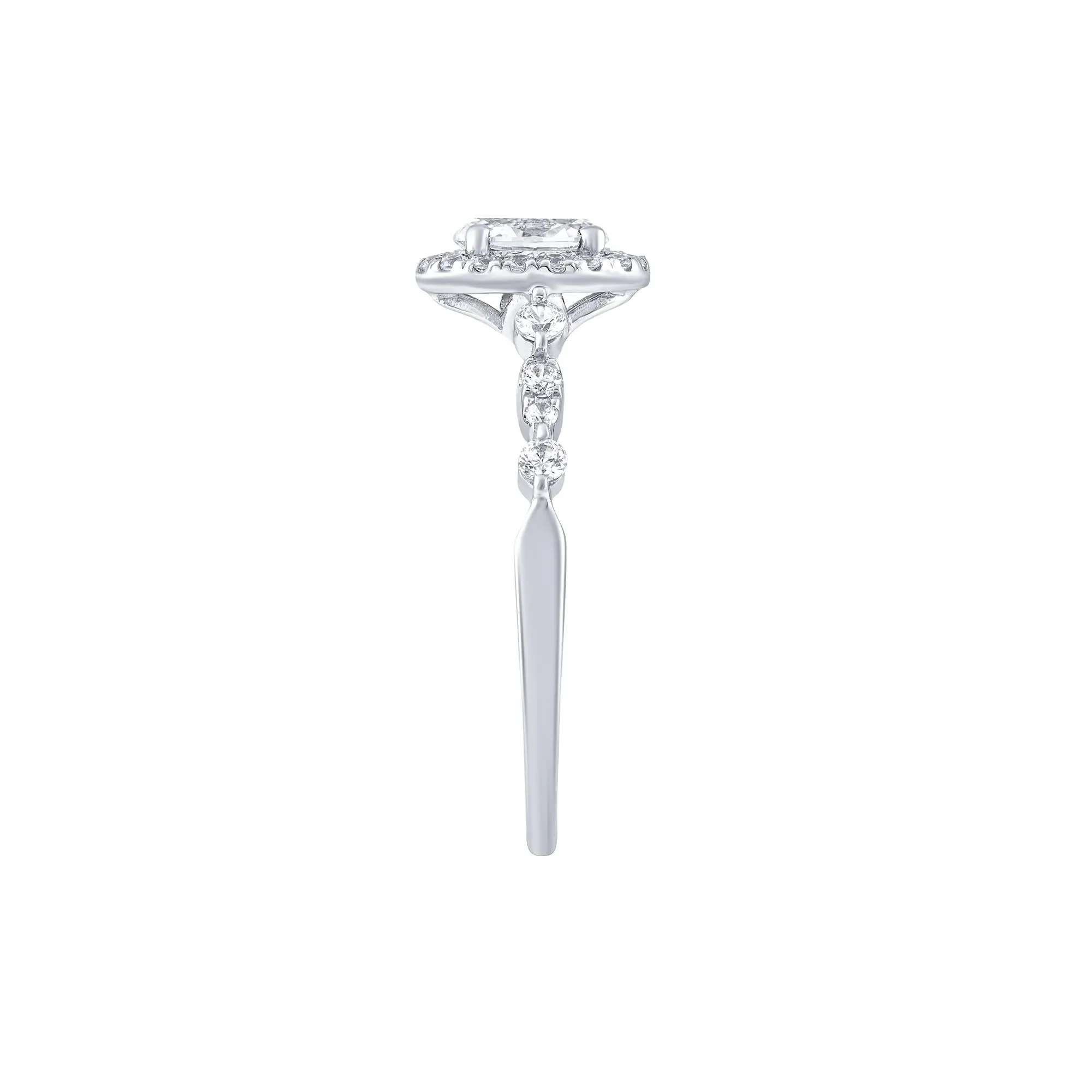 3/4 CT. Tw. Diamond Engagement Ring Platinum White Size 8.5 - Image 3