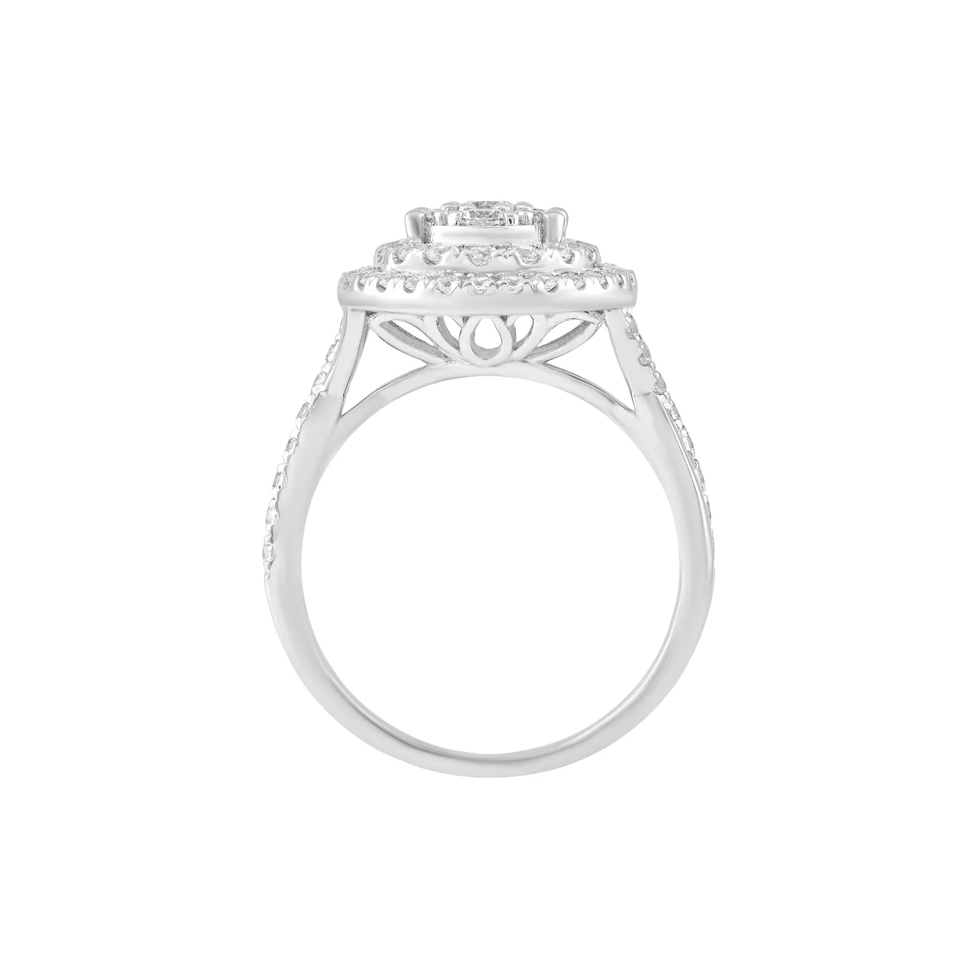1 CT. Tw. Diamond Engagement Ring 10K White Gold Size 5.5 - Image 2
