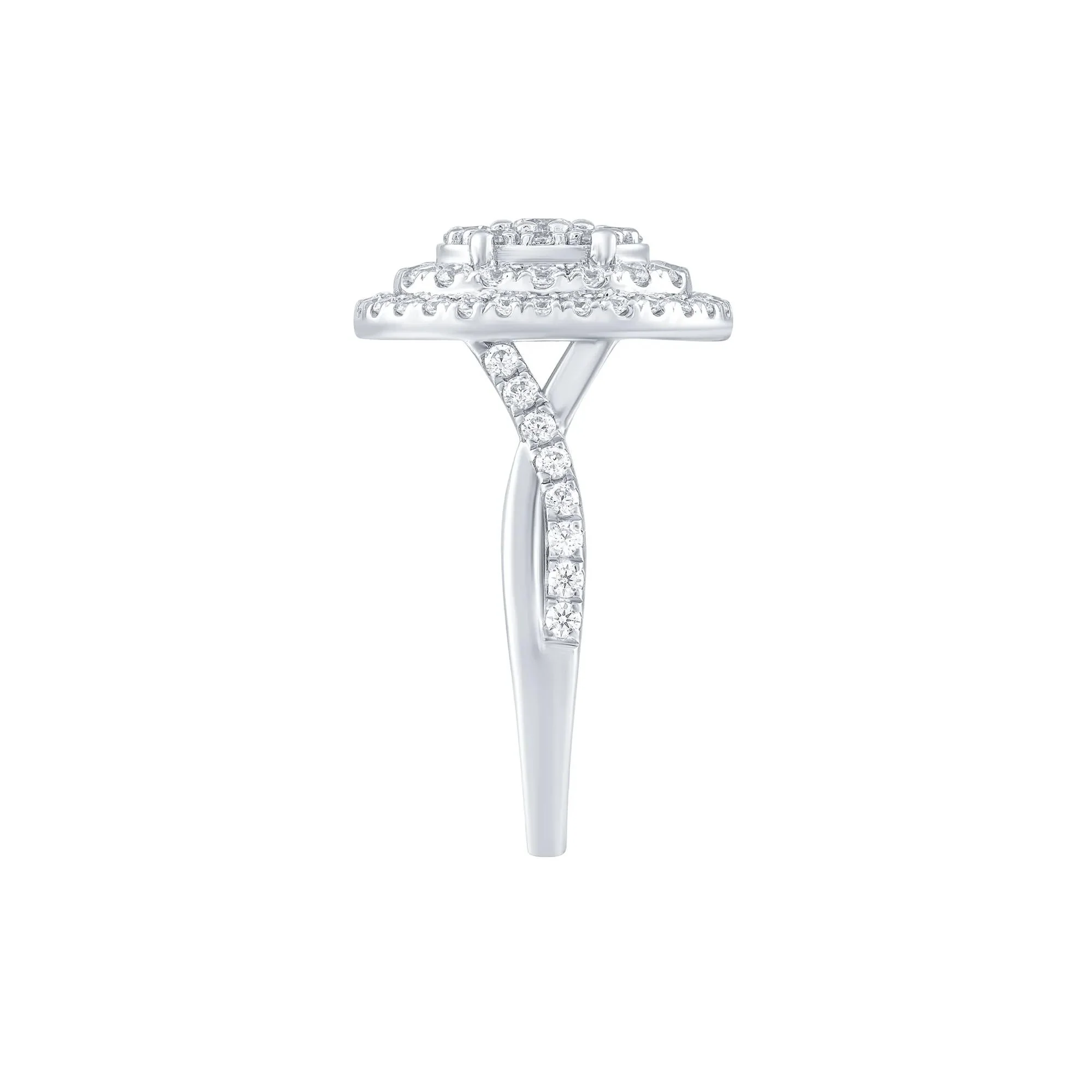 1 CT. Tw. Diamond Engagement Ring 10K White Gold Size 6 - Image 3