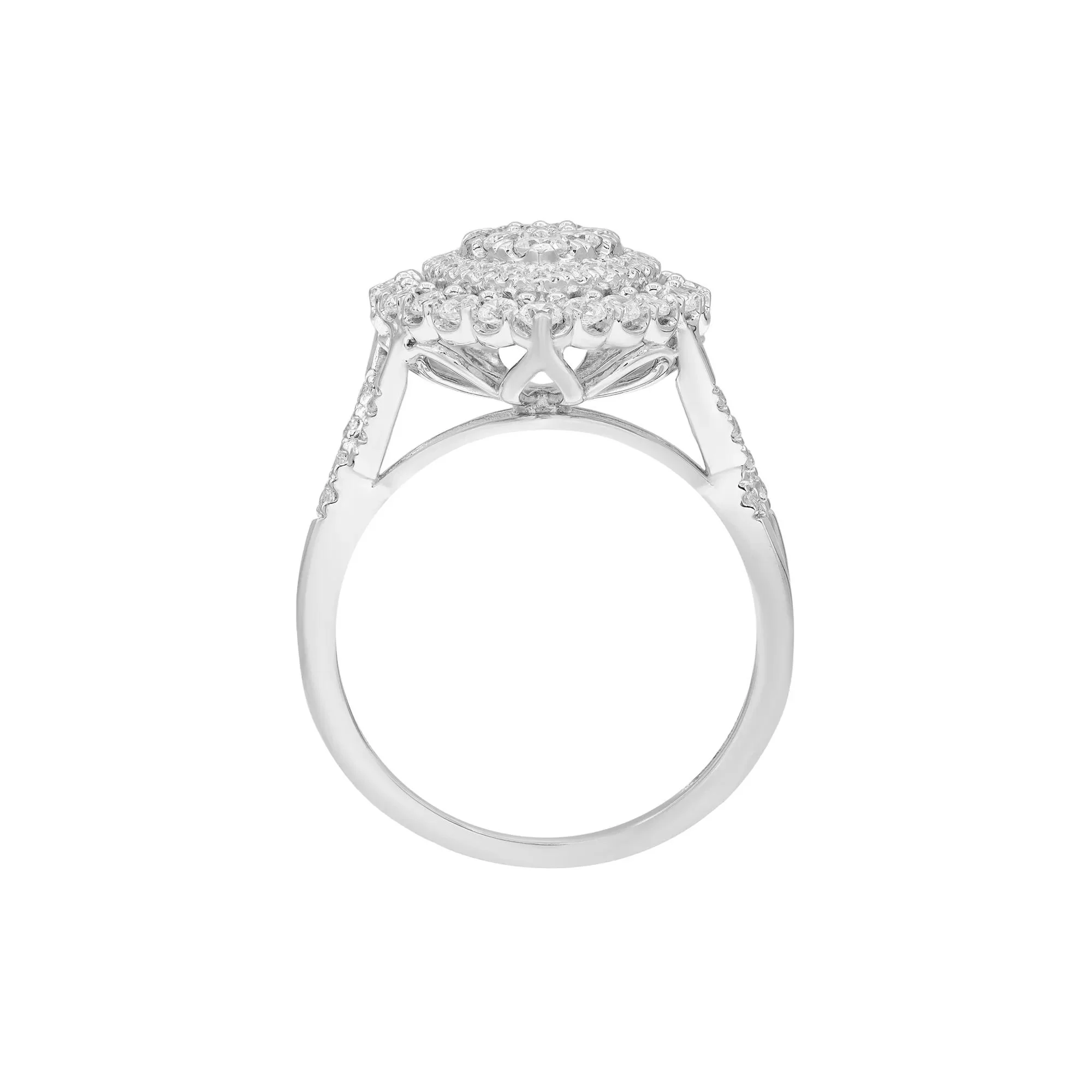 1 CT. Tw. Diamond Engagement Ring 10K White Gold Size 6 - Image 2