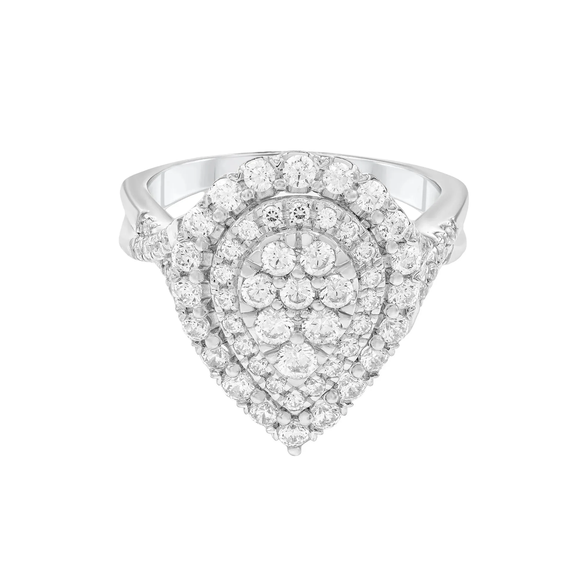 1 CT. Tw. Diamond Engagement Ring 10K White Gold Size 7.5