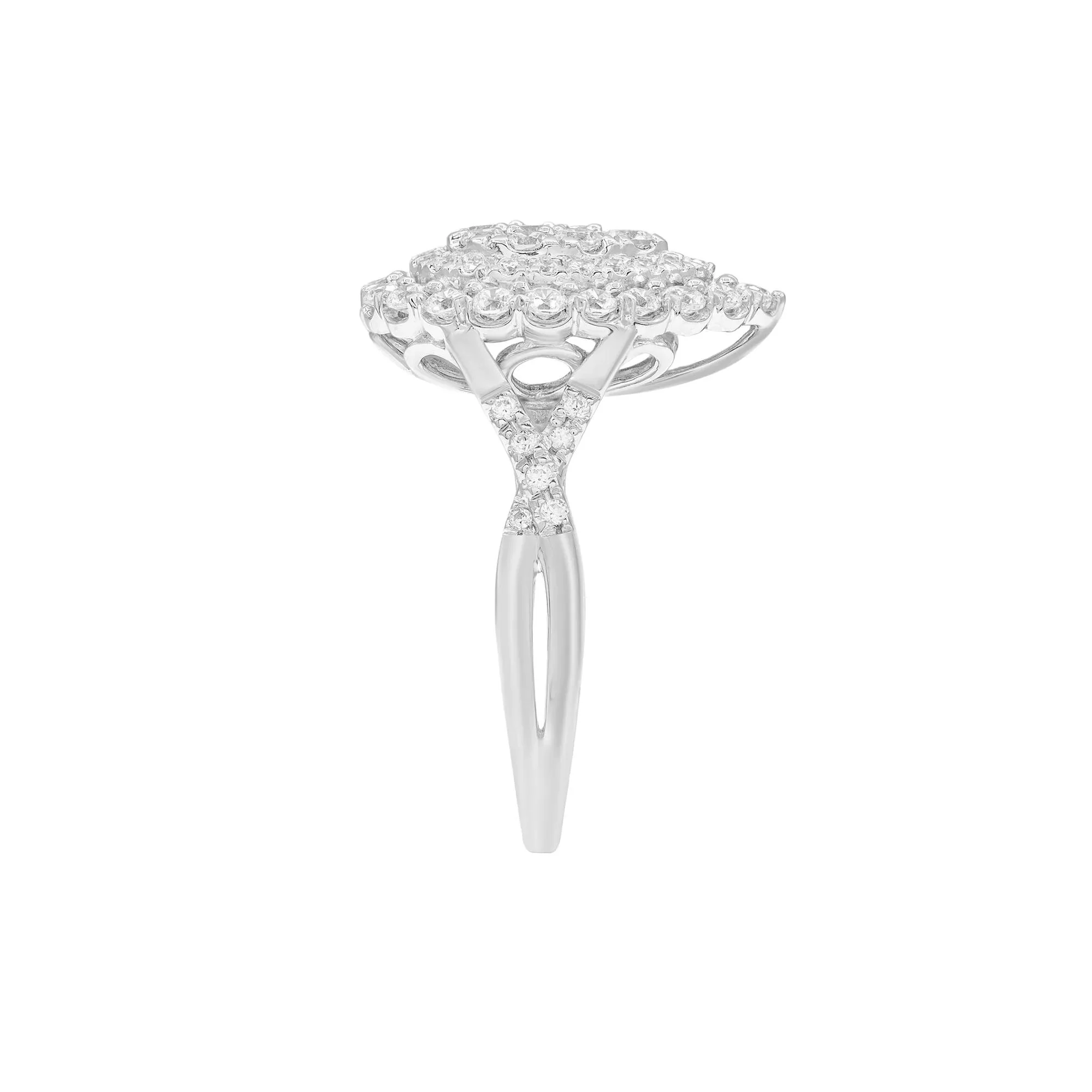 1 CT. Tw. Diamond Engagement Ring 10K White Gold Size 9 - Image 3