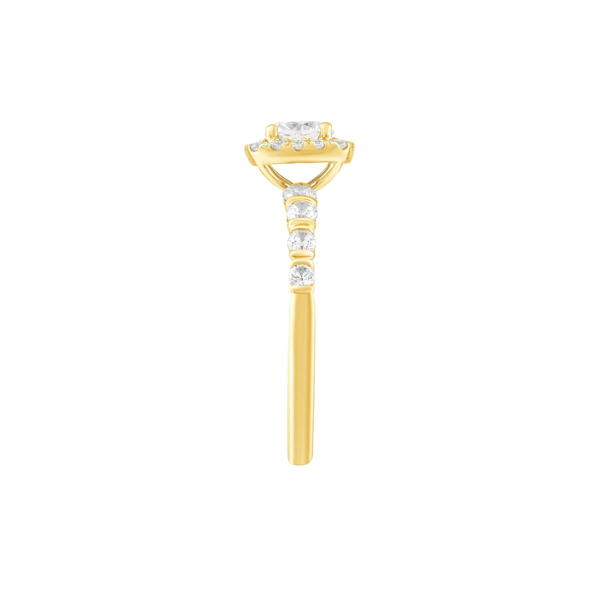 1 CT. Tw. Diamond Engagement Ring 14K Yellow Gold Size 7.5 - Image 2