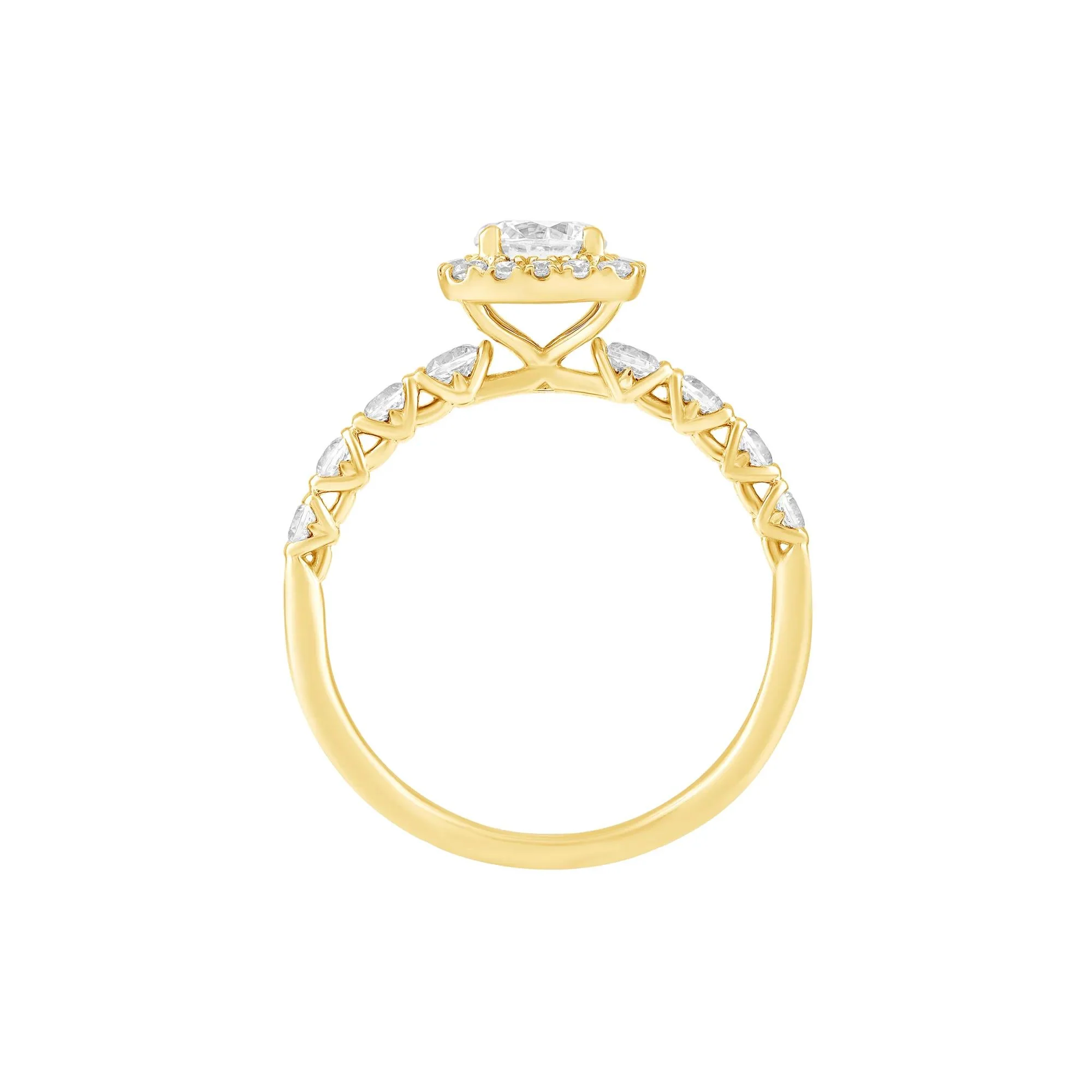1 CT. Tw. Diamond Engagement Ring 14K Yellow Gold Size 7.5 - Image 3