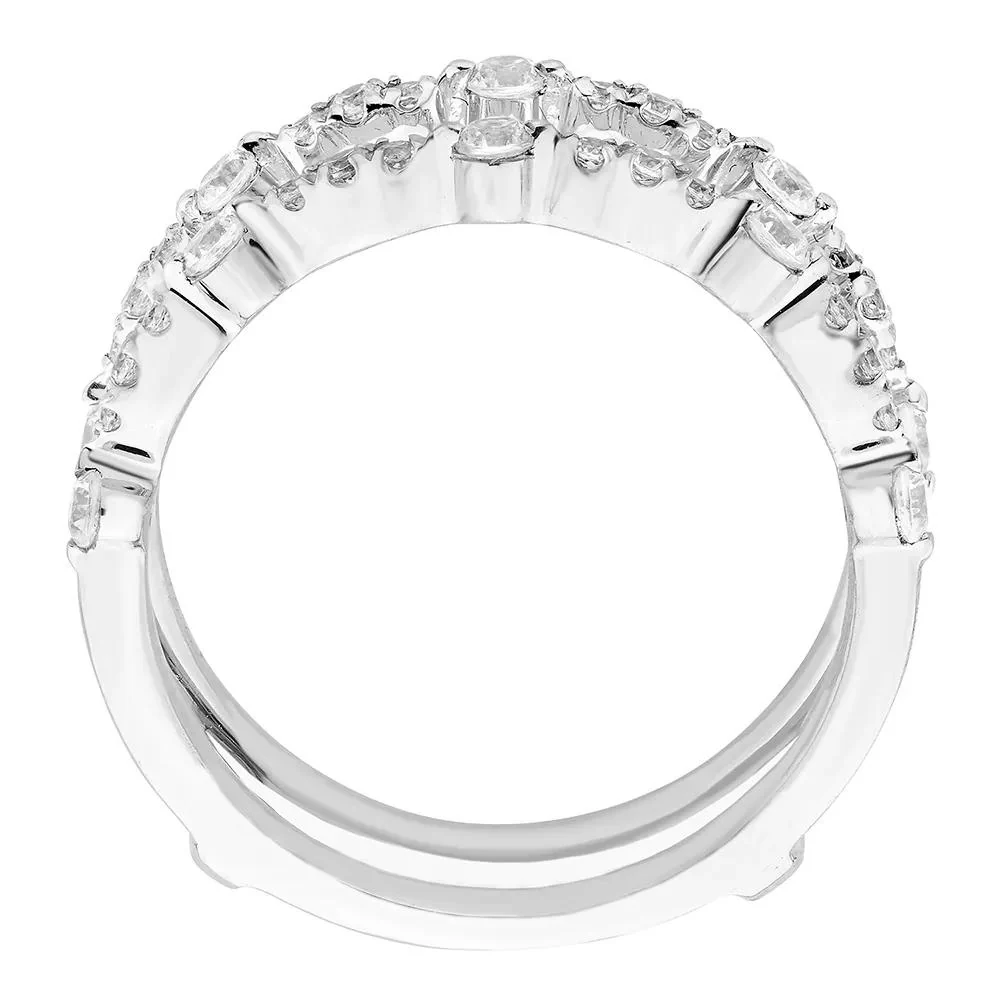 Diamond Insert 10K Gold (1/2 CT. T.w.) Ring Round Brilliant Cut White Size 7.5 - Image 2