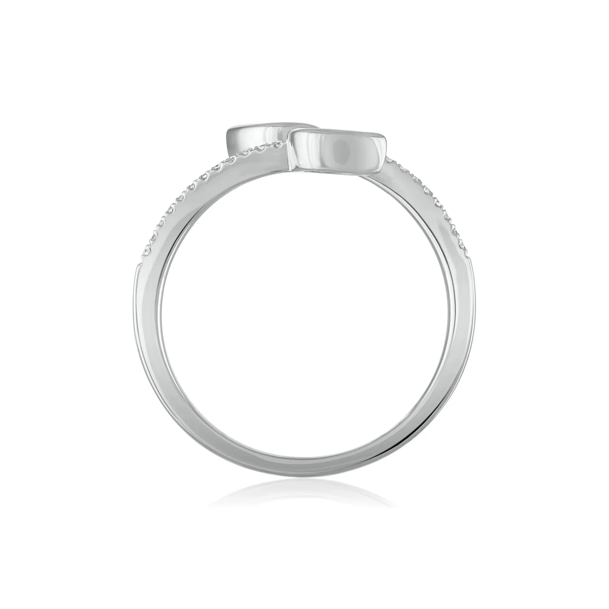 1/10 CT. Tw. Diamond and Blue Sapphire Wrap Ring 10K White Gold Size 6.5 1.5mm - Image 2