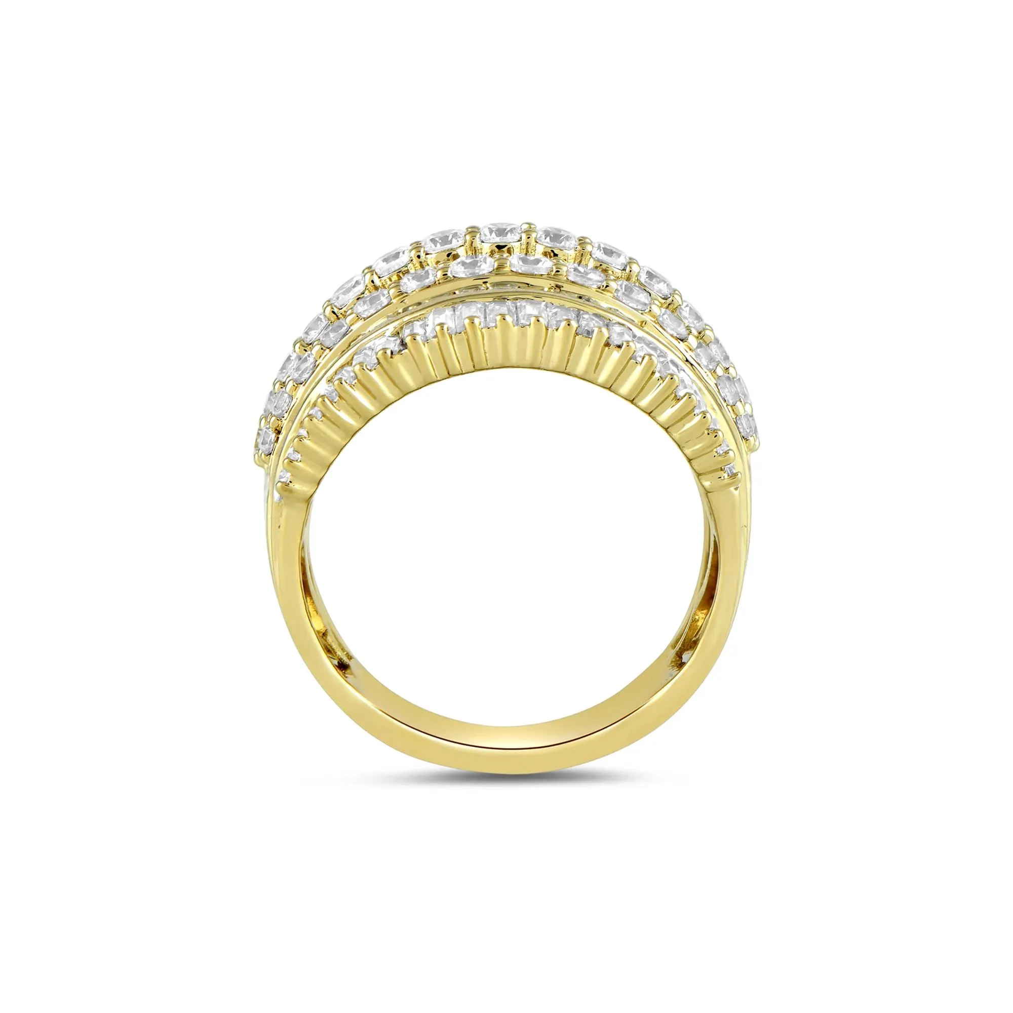 2 7/8 CT. Tw. Lab Grown Diamond Wedding Band Ring 10K Yellow Gold Size 6 - Image 2