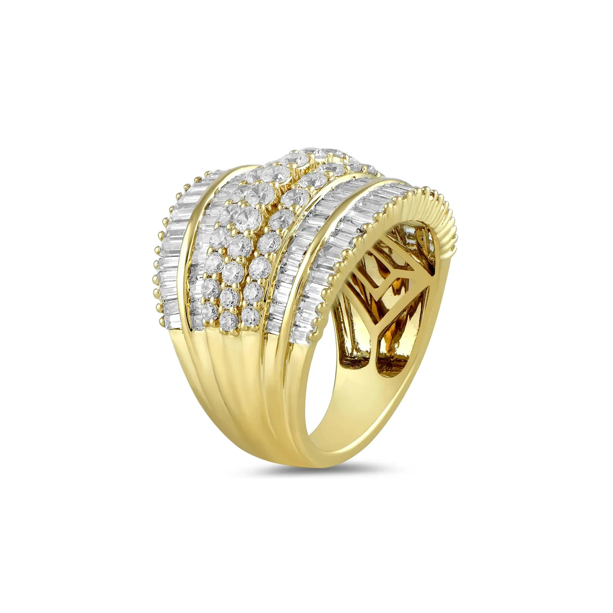 2 7/8 CT. Tw. Lab Grown Diamond Wedding Band Ring 10K Yellow Gold Size 7 - Image 3