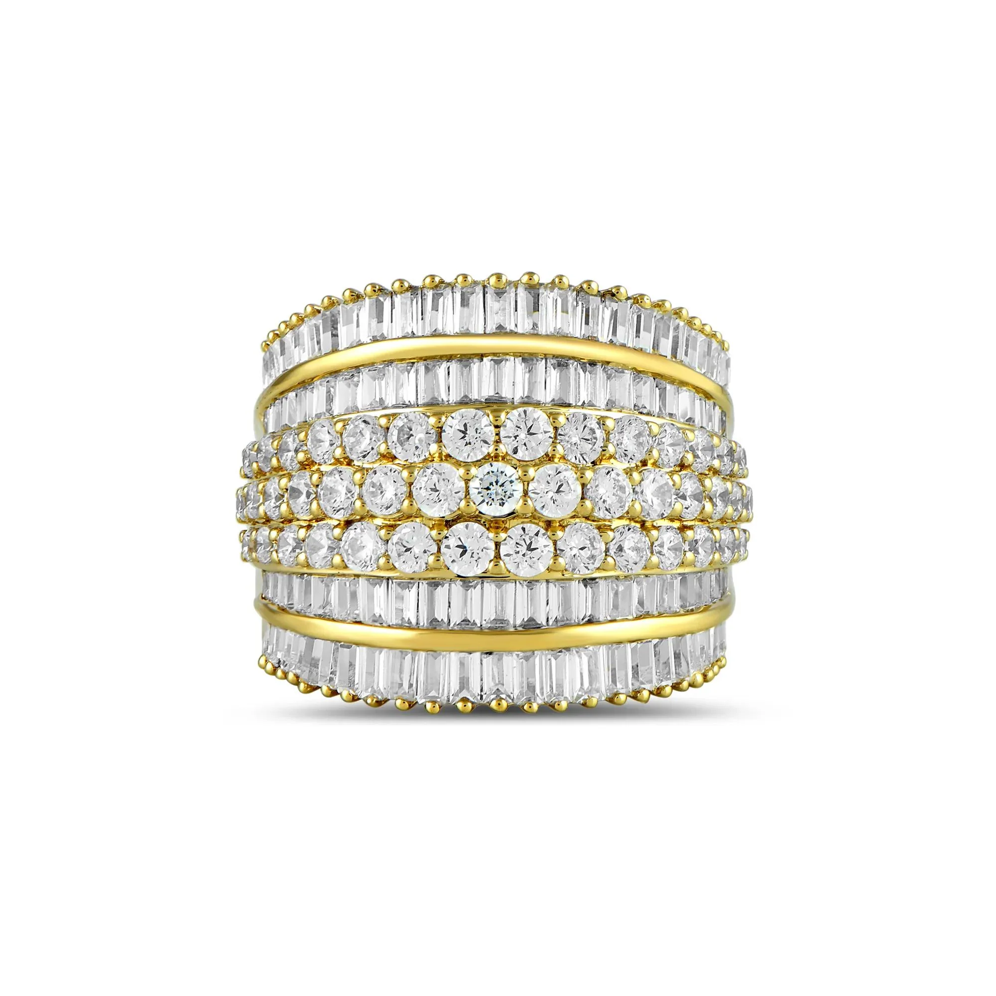 2 7/8 CT. Tw. Lab Grown Diamond Wedding Band Ring 10K Yellow Gold Size 8