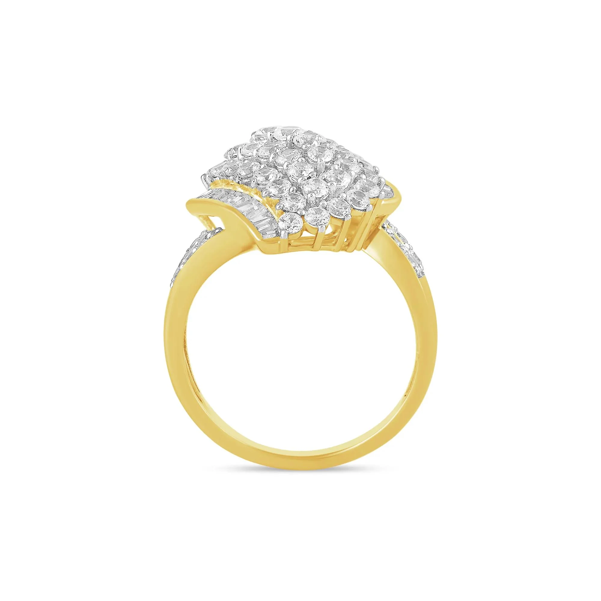 2 CT. Tw. Lab Grown Diamond Ring 10K Yellow Gold Size 8 - Image 2
