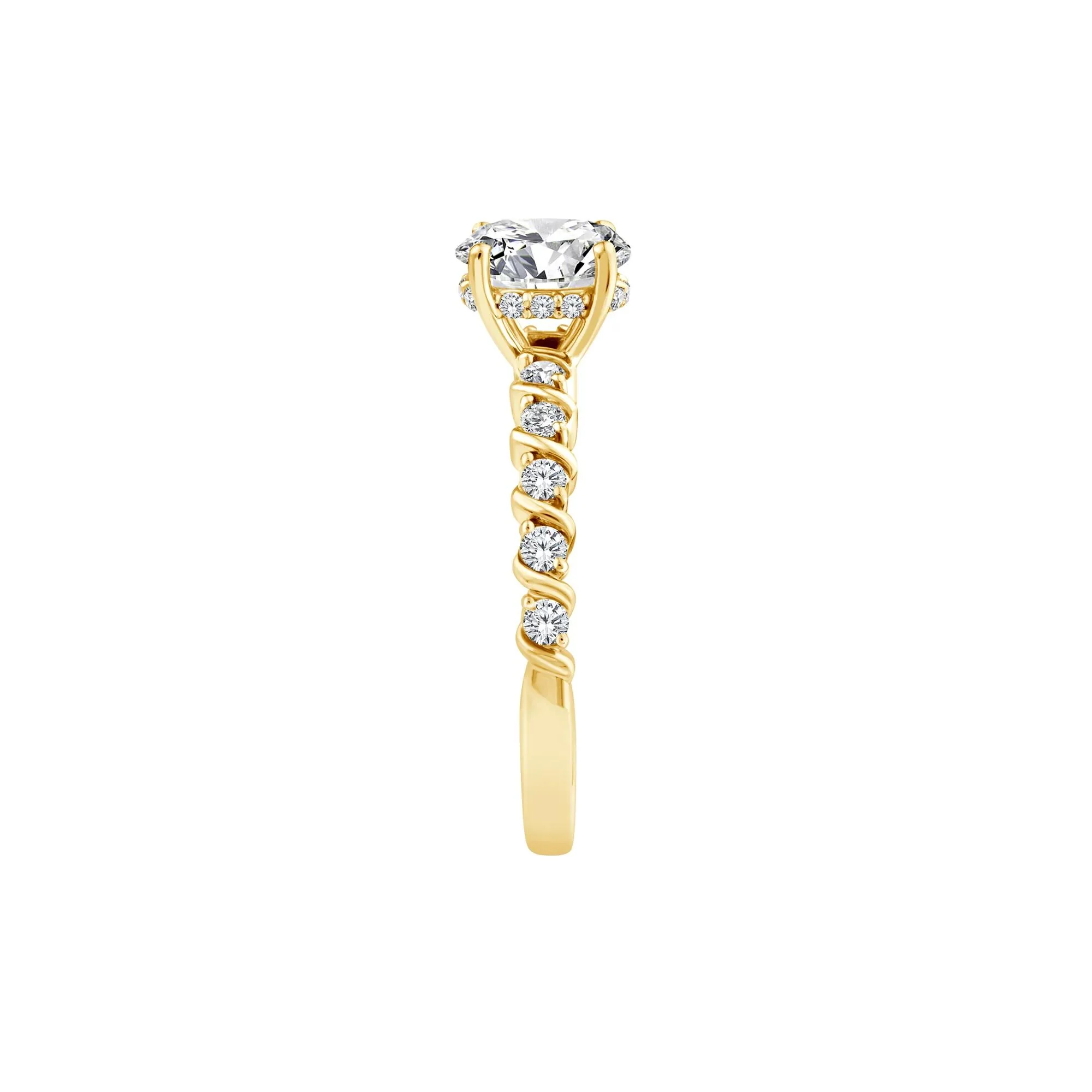 1 CT. Tw. Lab Grown Oval Diamond Engagement Ring 10K Yellow Gold Size 6.5 - Image 3