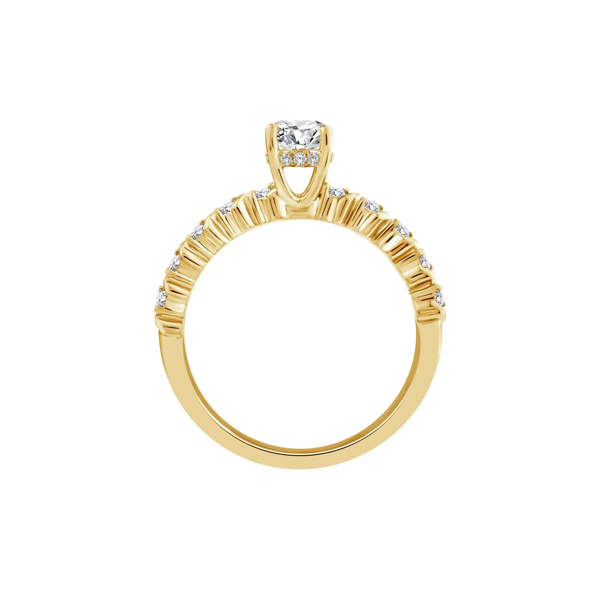 1 CT. Tw. Lab Grown Oval Diamond Engagement Ring 10K Yellow Gold Size 9 - Image 2