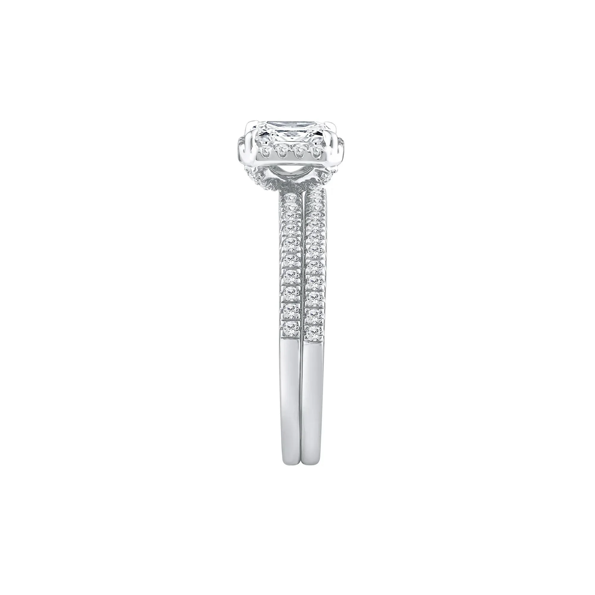 1 CT. Tw. Lab Grown Diamond Engagement Set 10K White Gold Ring Size 8.5 - Image 3