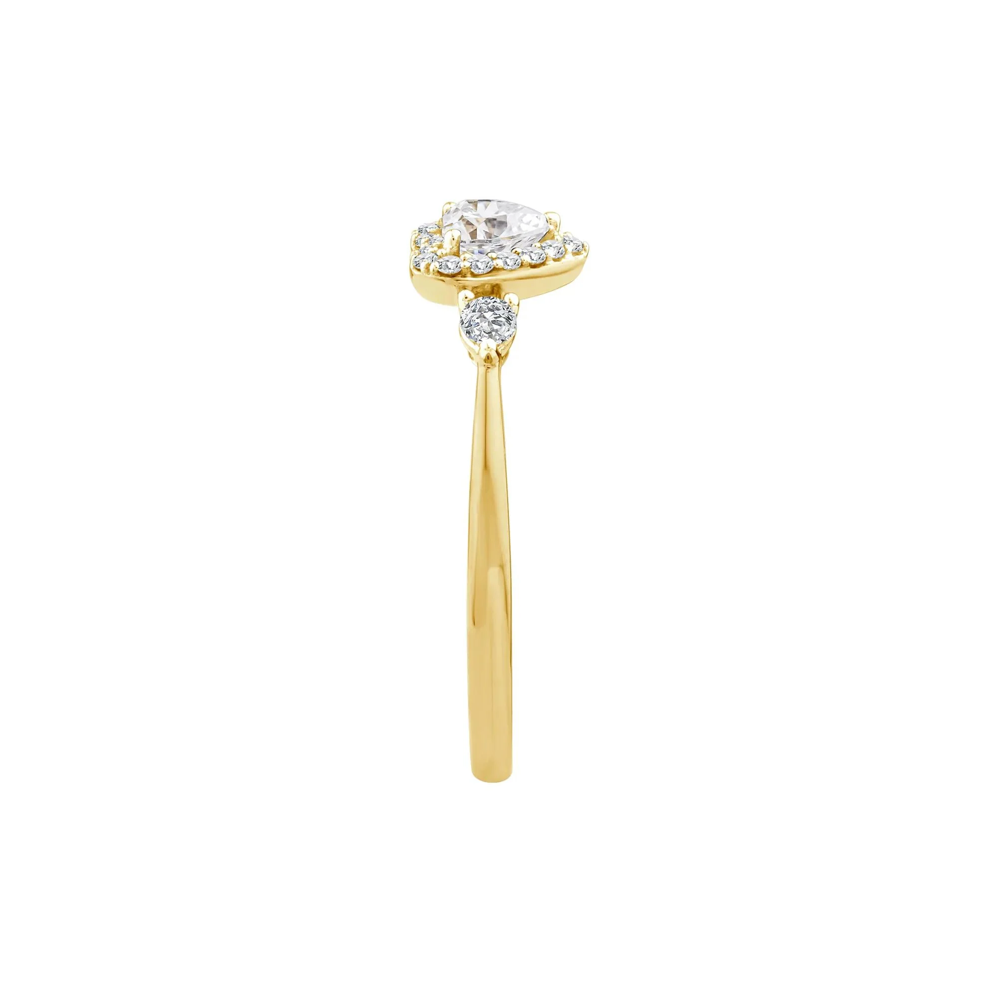 1/2 CT. Tw. Lab Grown Diamond Heart Promise Ring 10K Yellow Gold Size 7 - Image 3
