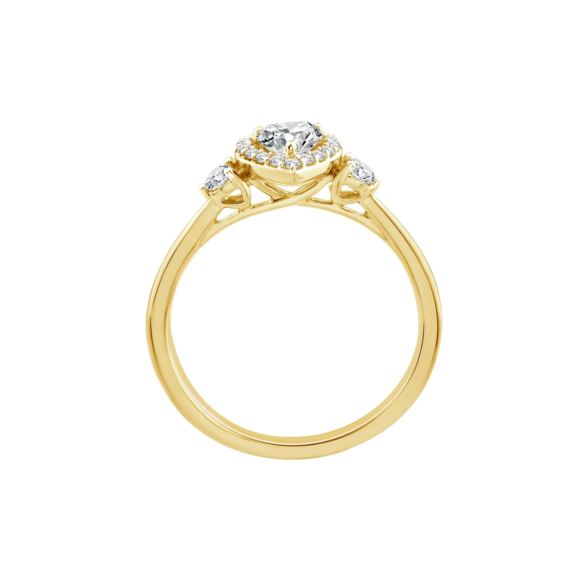 1/2 CT. Tw. Lab Grown Diamond Heart Promise Ring 10K Yellow Gold Size 7.5 - Image 2