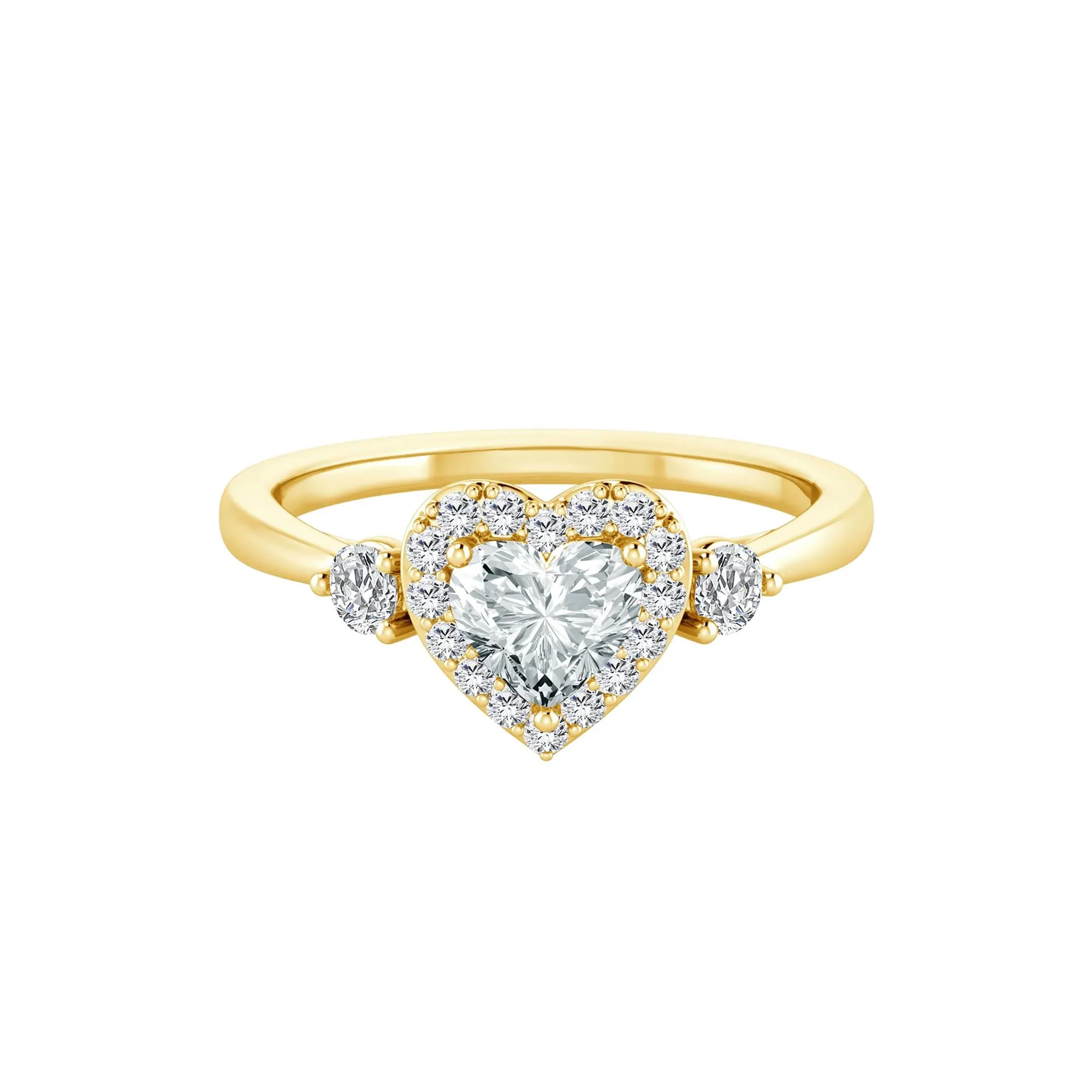 1/2 CT. Tw. Lab Grown Diamond Heart Promise Ring 10K Yellow Gold Size 8