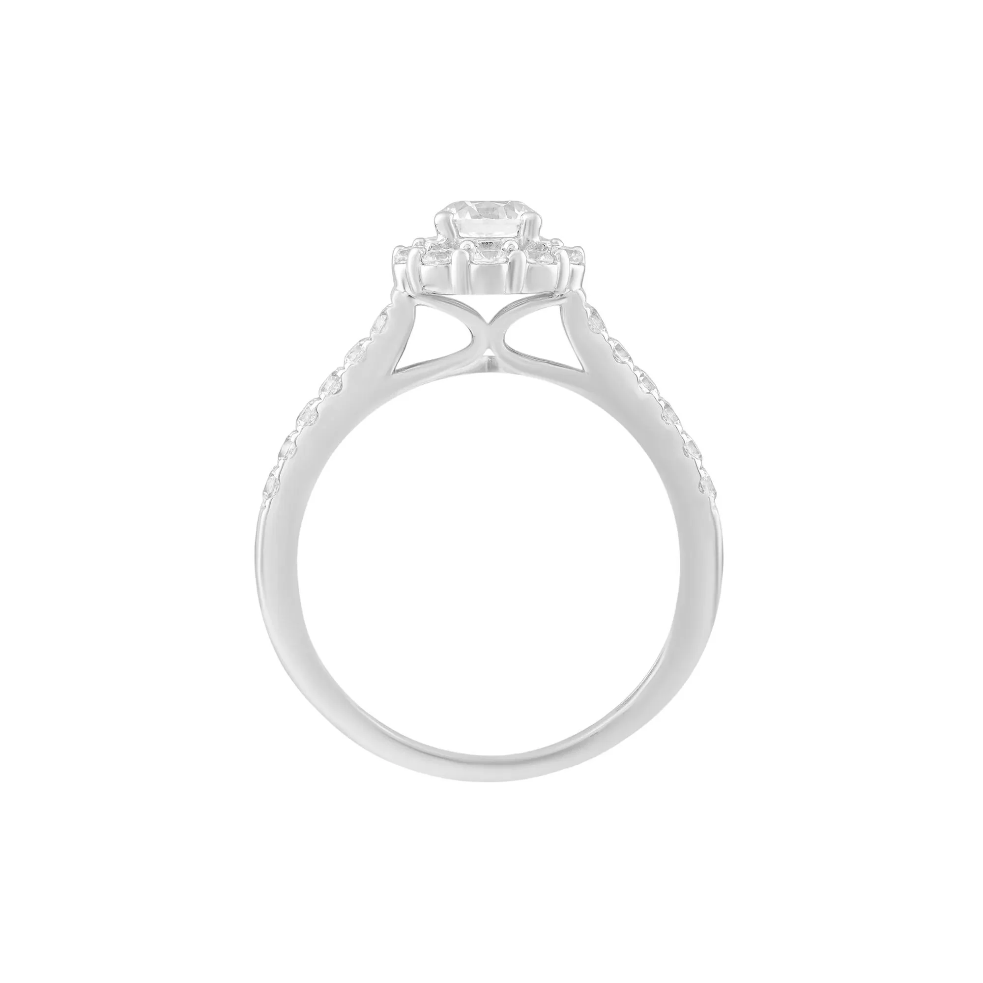 1 CT. Tw. Diamond Engagement Ring 14K White Gold Size 8.5 - Image 2