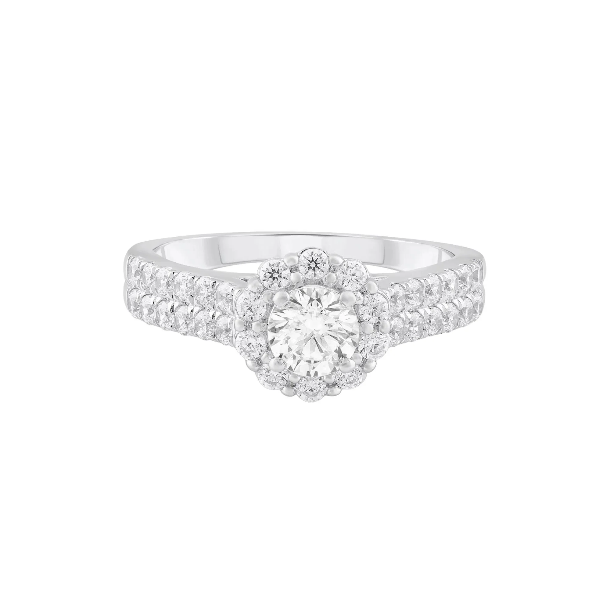 1 CT. Tw. Diamond Engagement Ring 14K White Gold Size 9