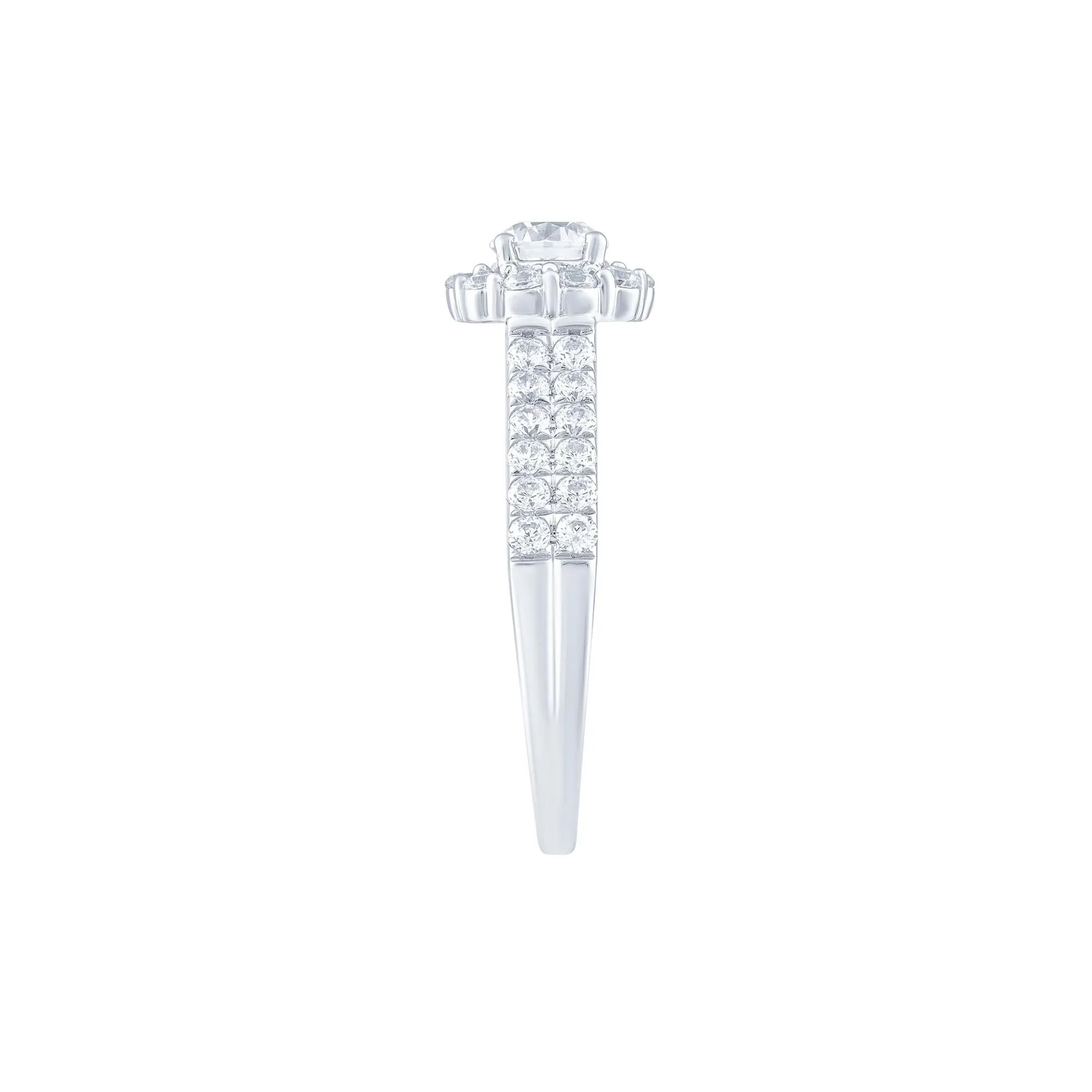 1 CT. Tw. Diamond Engagement Ring 14K White Gold Size 9 - Image 3
