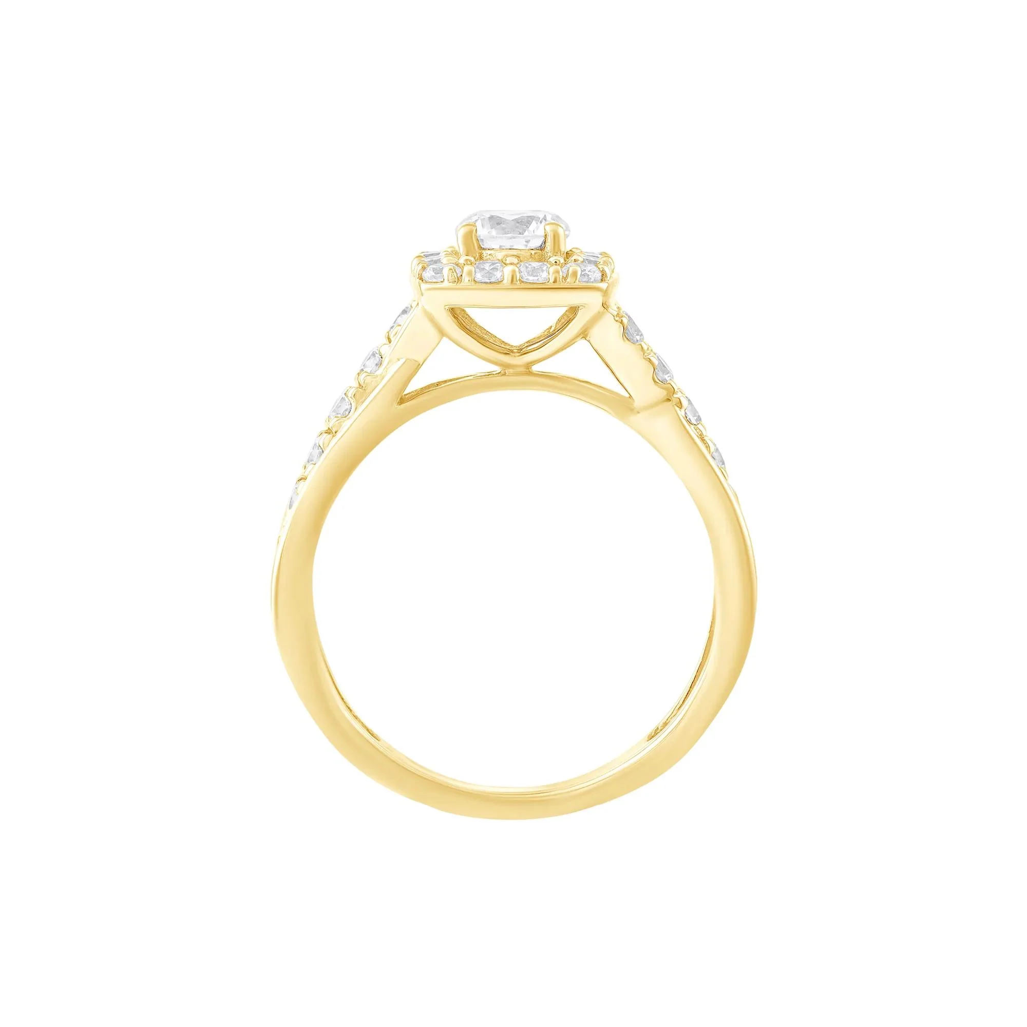 3/8 CT. Tw. Diamond Engagement Ring 14K Yellow Gold Size 6 - Image 2