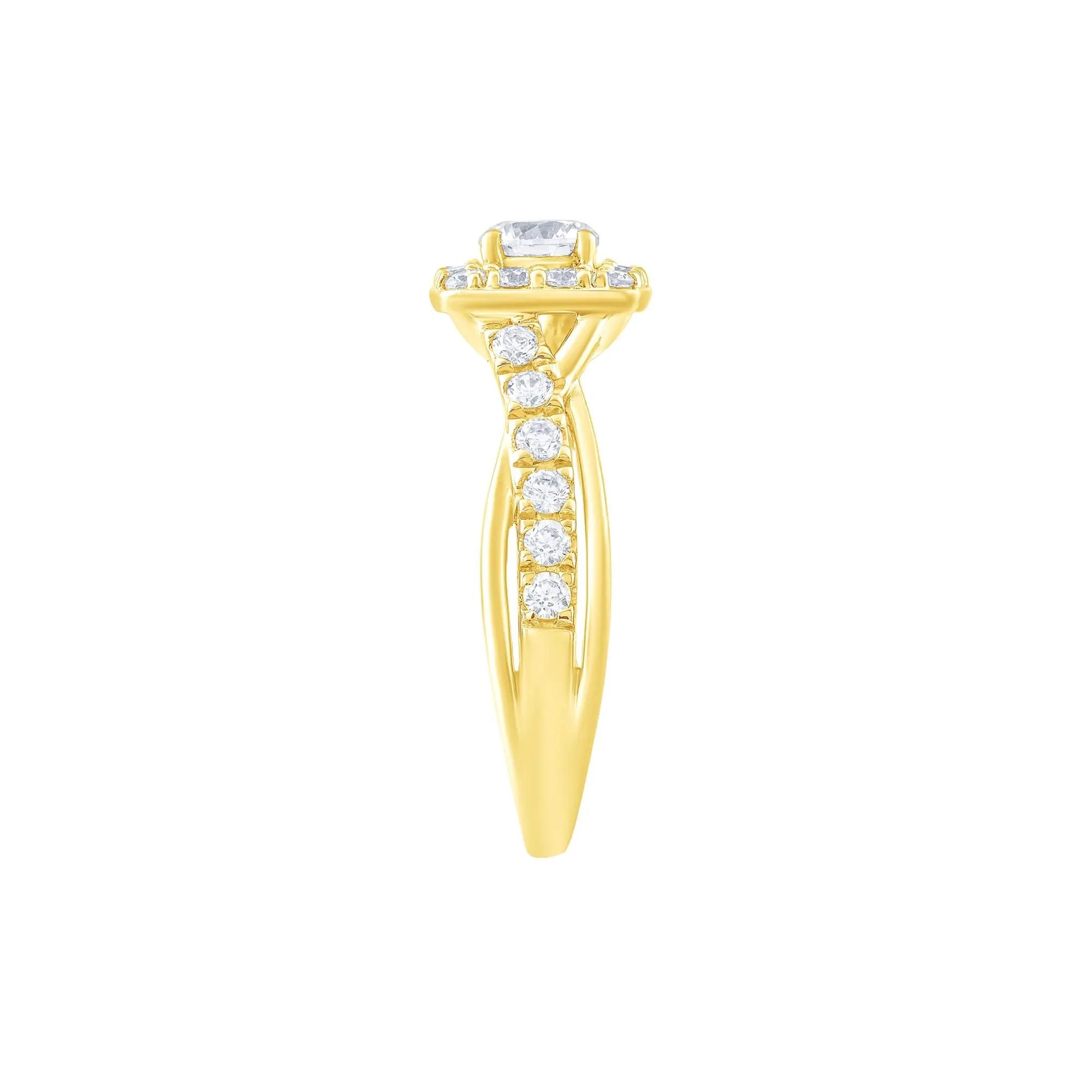 3/8 CT. Tw. Diamond Engagement Ring 14K Yellow Gold Size 8.5 - Image 3