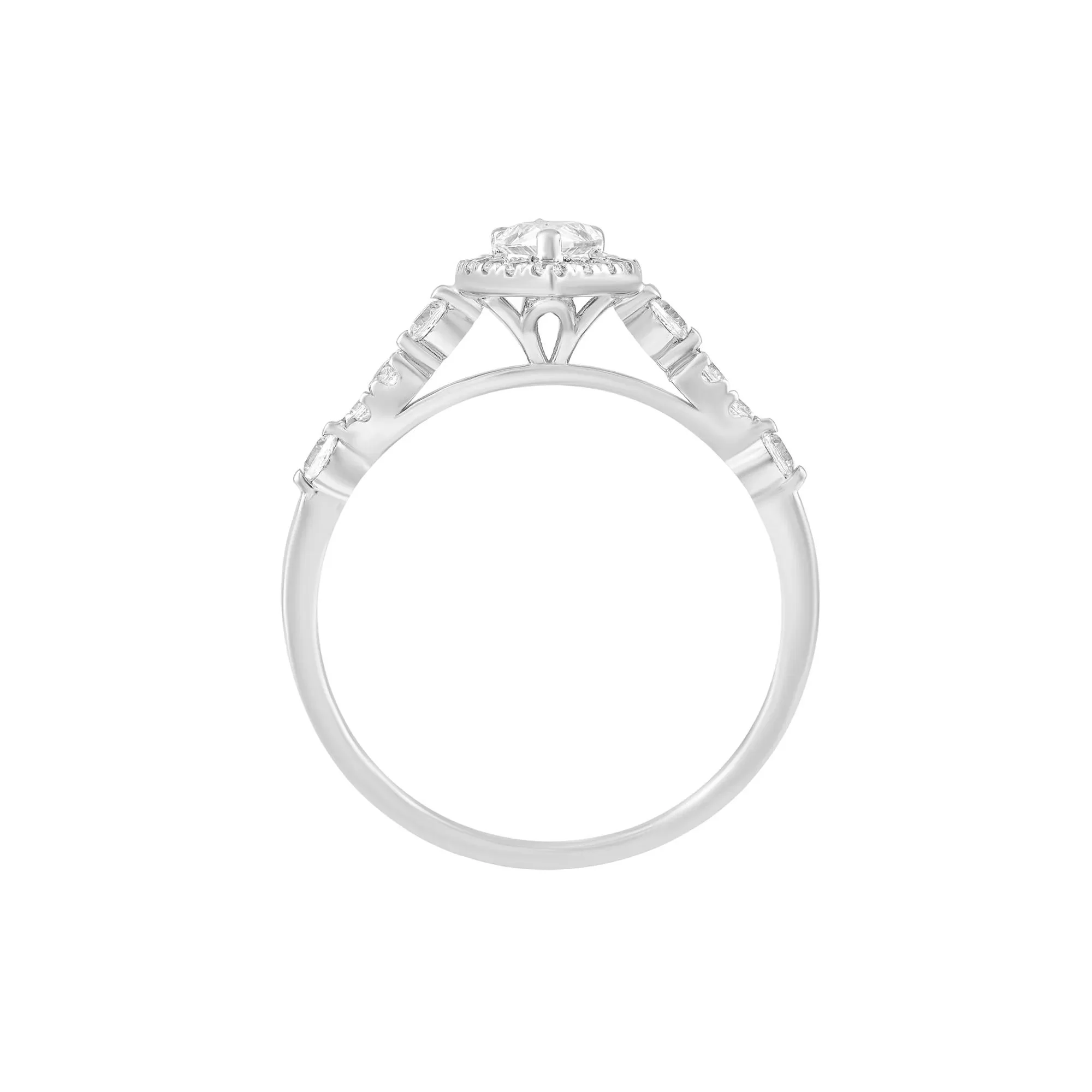 3/4 CT. Tw. Diamond Engagement Ring Platinum White Size 6.5 - Image 2