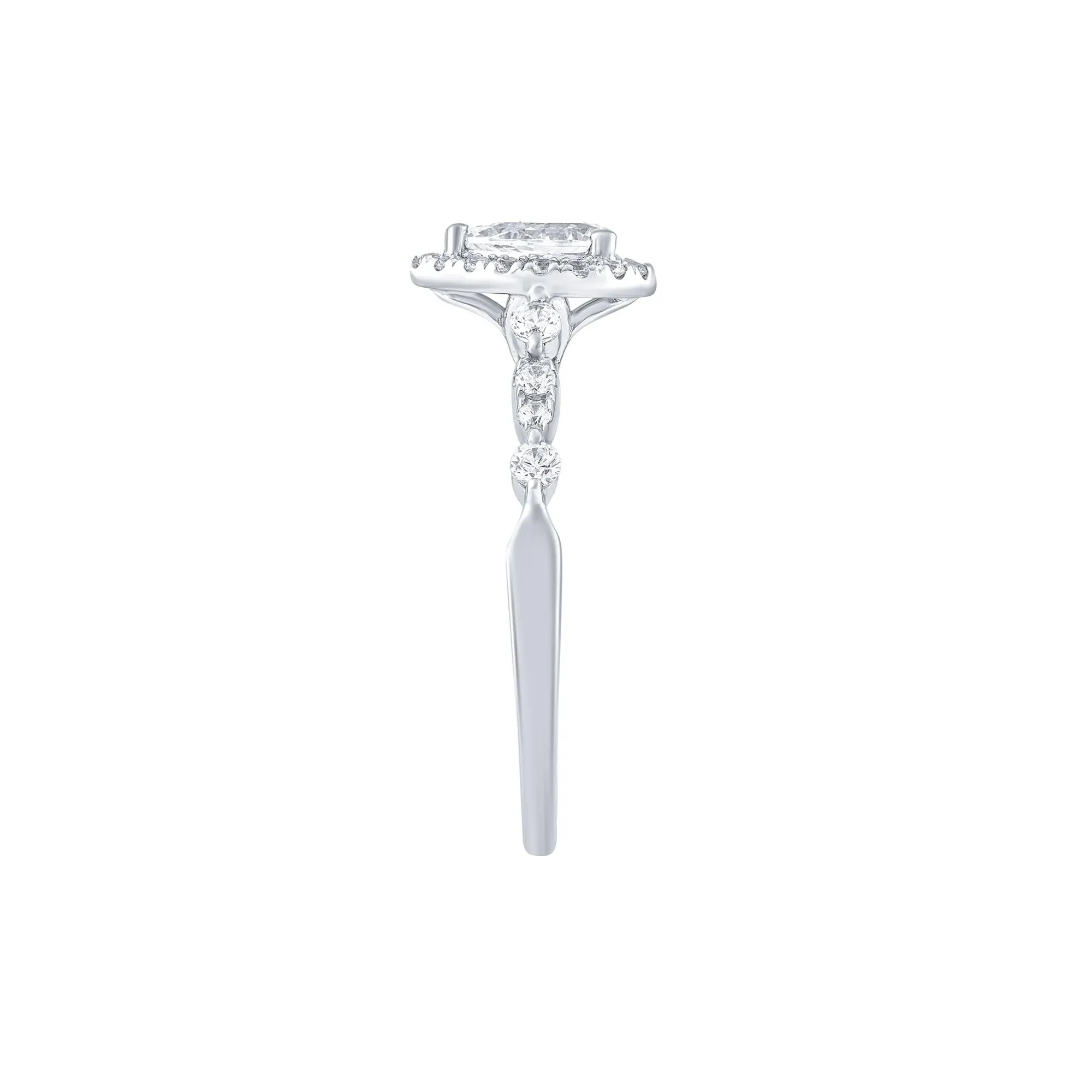 3/4 CT. Tw. Diamond Engagement Ring Platinum White Size 8 - Image 3