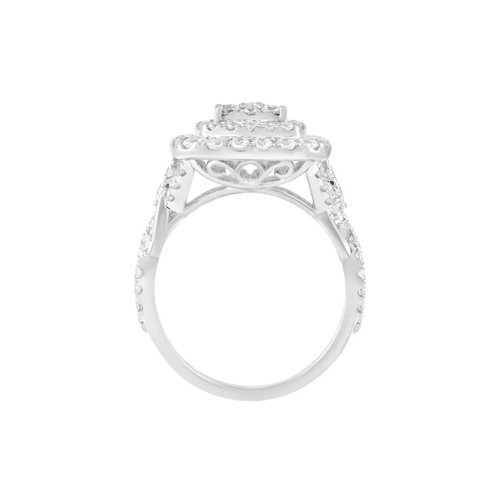 1/2 CT. Tw. Diamond Engagement Ring 10K White Gold Size 6.5 - Image 2