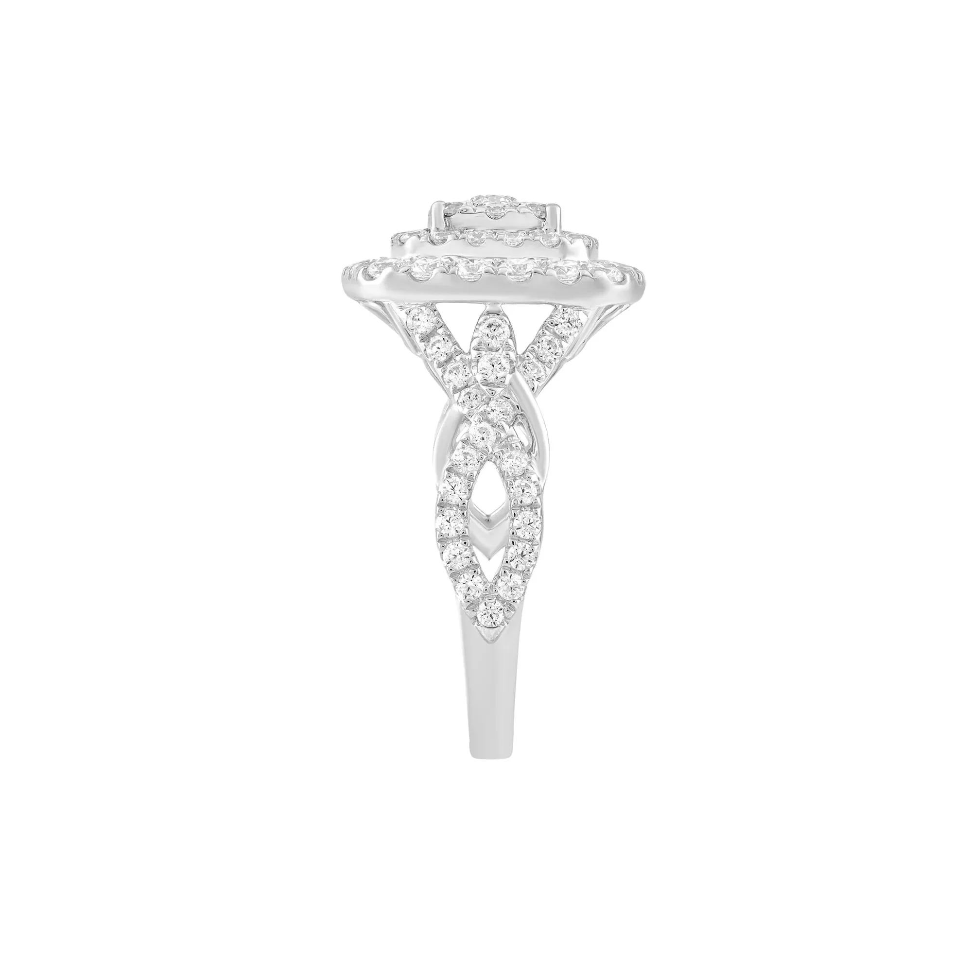 1/2 CT. Tw. Diamond Engagement Ring 10K White Gold Size 7.5 - Image 3
