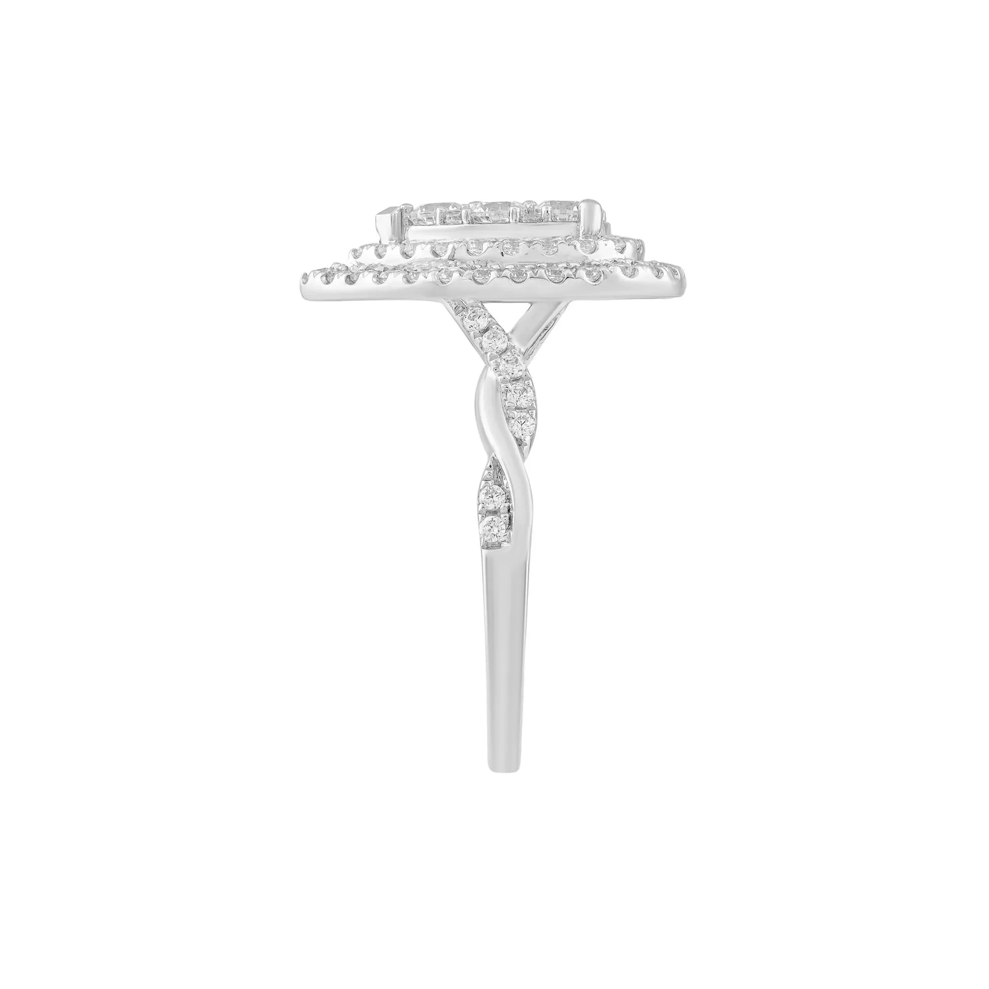 1 CT. Tw. Composite Diamond Engagement Ring 10K White Gold Size 7 - Image 3