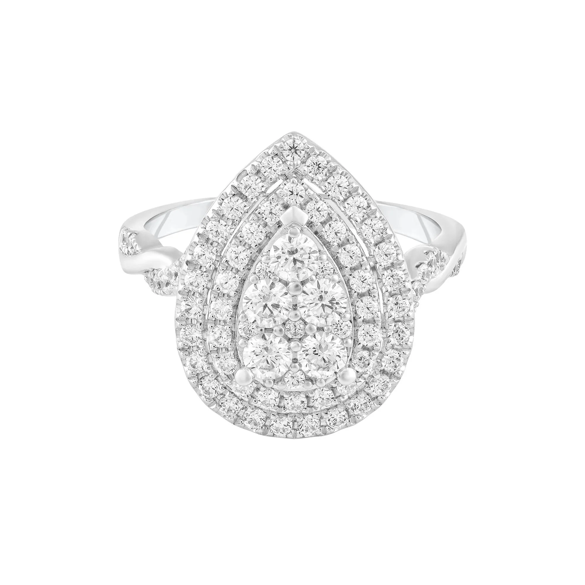 1 CT. Tw. Composite Diamond Engagement Ring 10K White Gold Size 8.5
