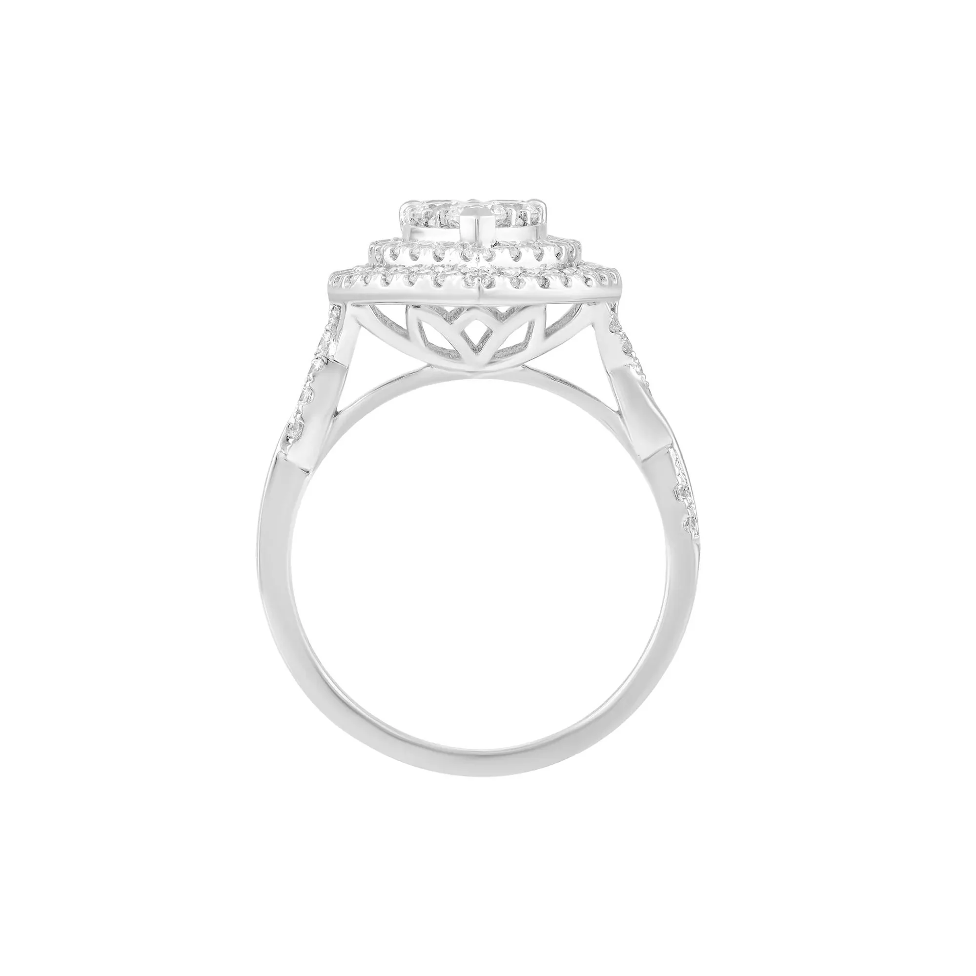 1 CT. Tw. Composite Diamond Engagement Ring 10K White Gold Size 9 - Image 2
