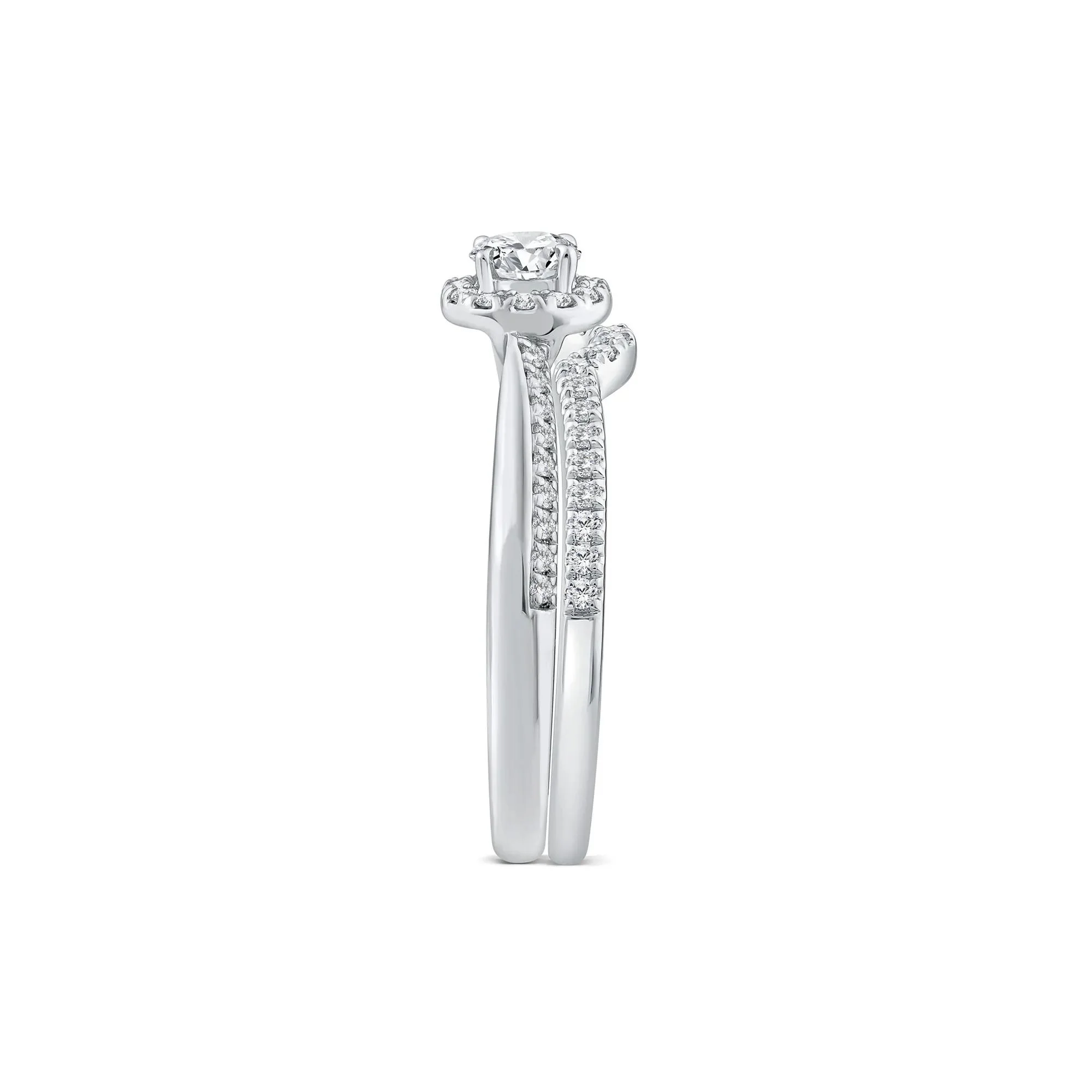 5/8 CT. Tw. Diamond Engagement Ring 10K White Gold Size 6 2mm - Image 2