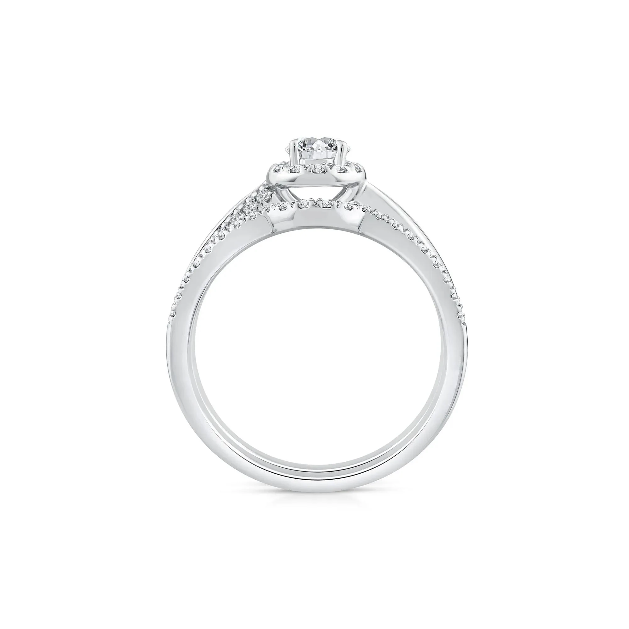 5/8 CT. Tw. Diamond Engagement Ring 10K White Gold Size 7.5 2mm