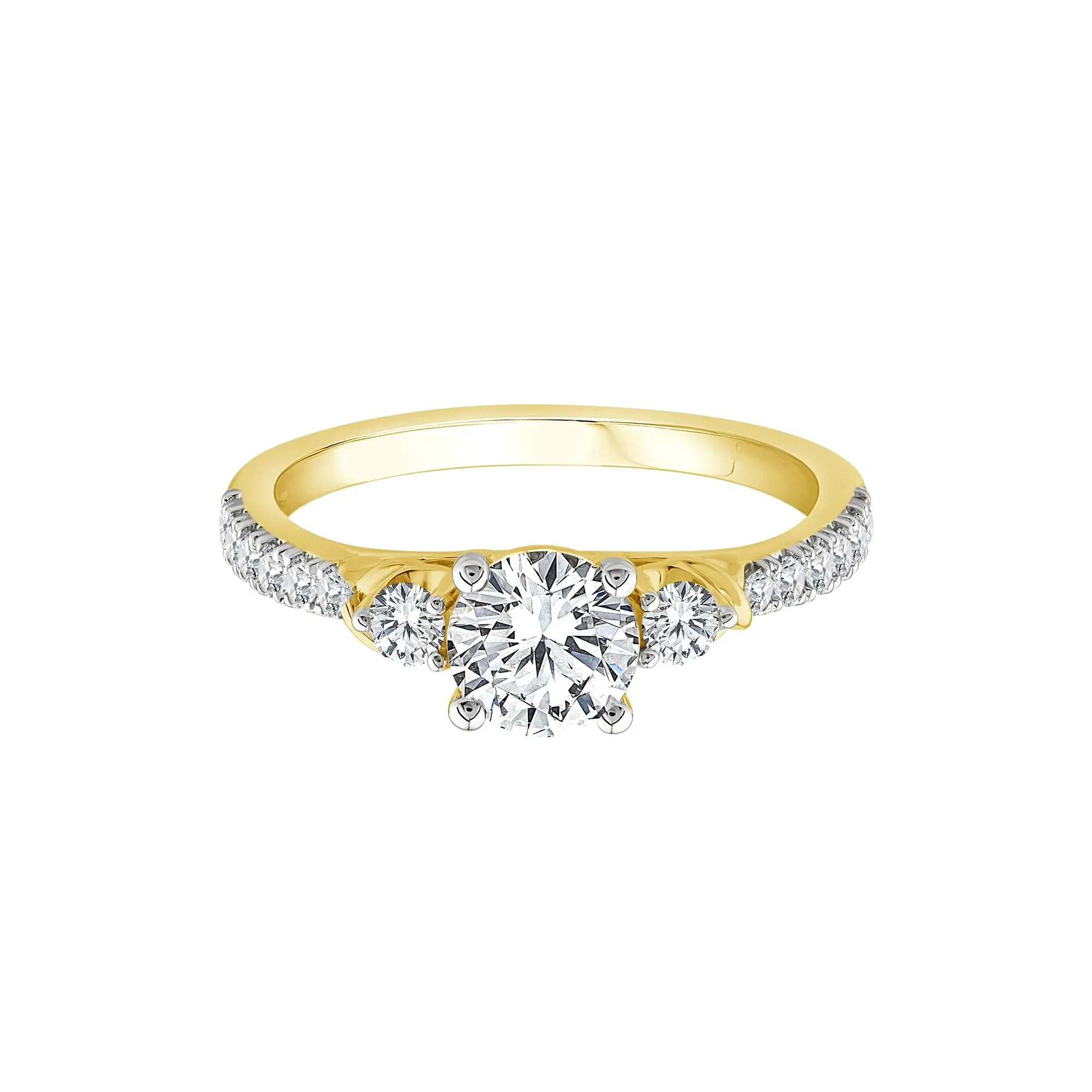 1/3 CT. Tw. Diamond Engagement Ring 14K Yellow Gold Size 7.5 2mm