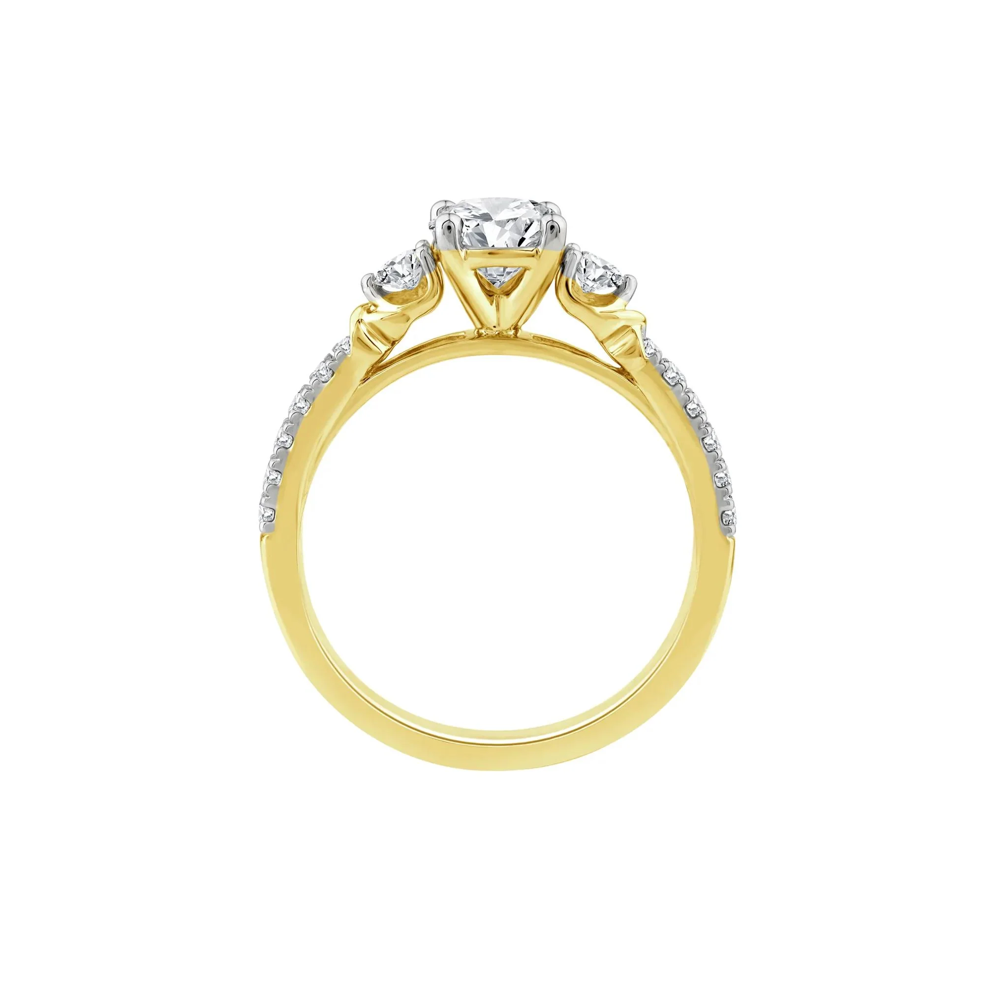 1/3 CT. Tw. Diamond Engagement Ring 14K Yellow Gold Size 7.5 2mm - Image 3